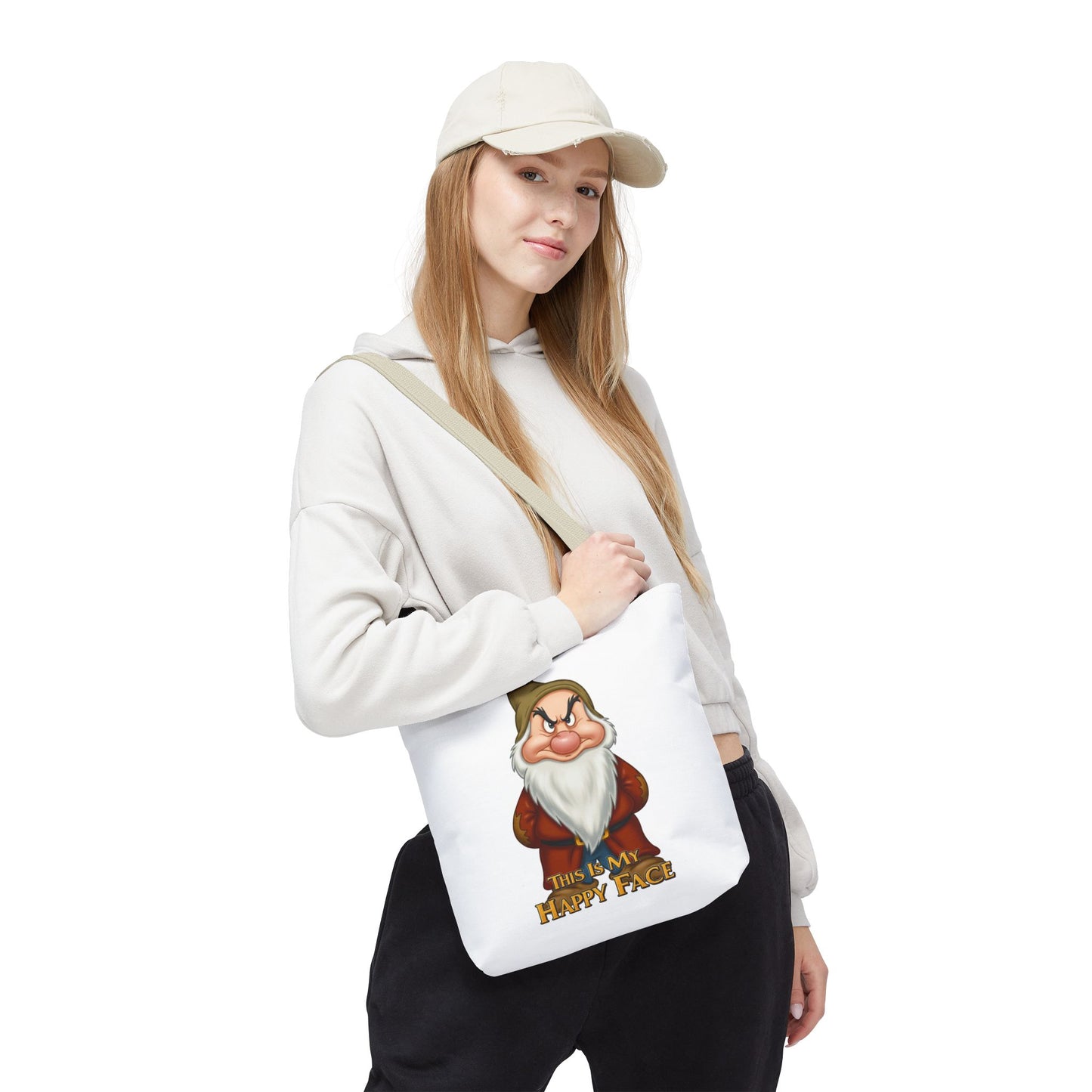 Grumpy Dwarf Tote Bag - "This Is My Happy Face"