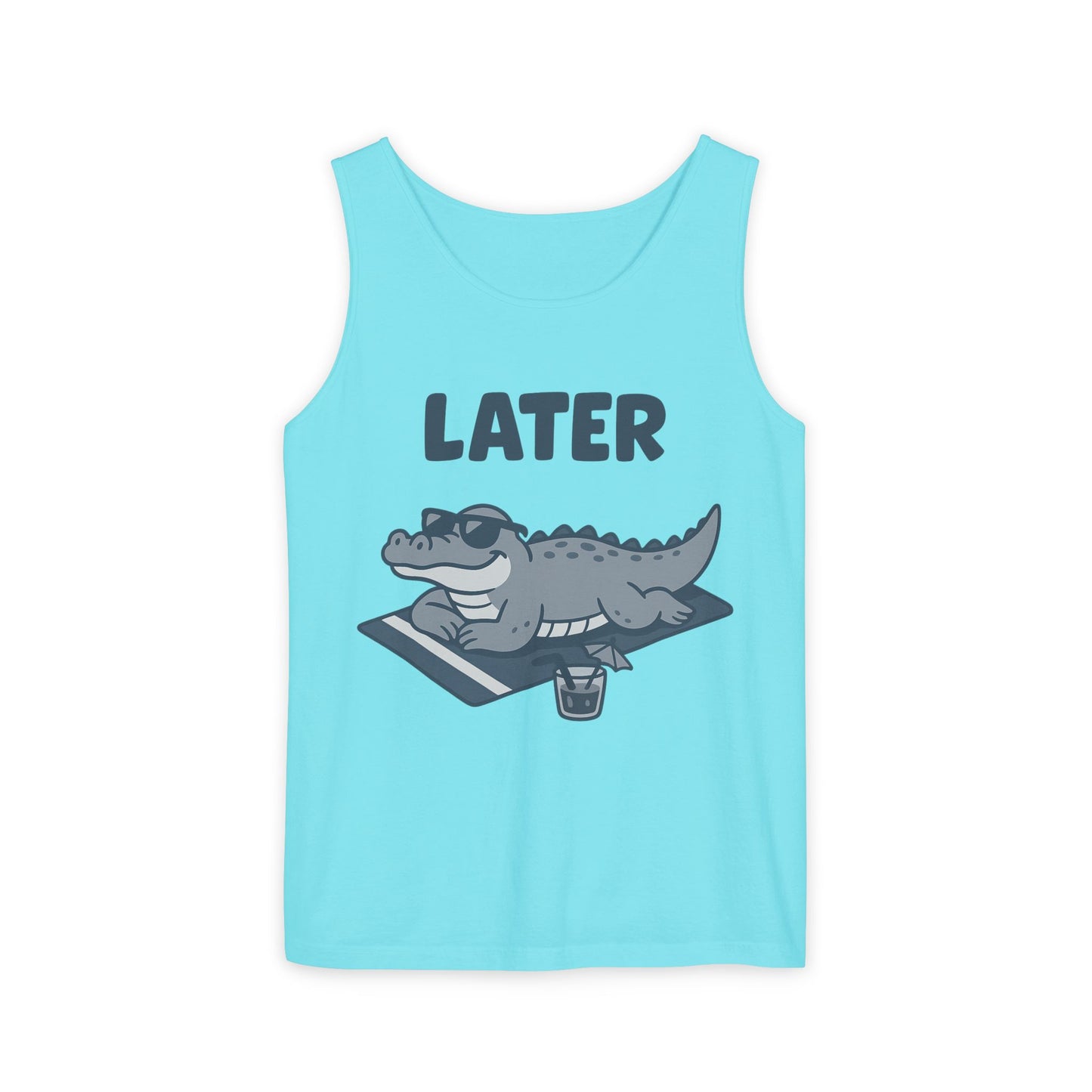 Funny Crocodile Tank Top - ‘Later Gator’ Cute Graphic Croc Tee, Summer Vest, Beach Gift, Sarcastic Animal Humor, Festival and Everyday Wear