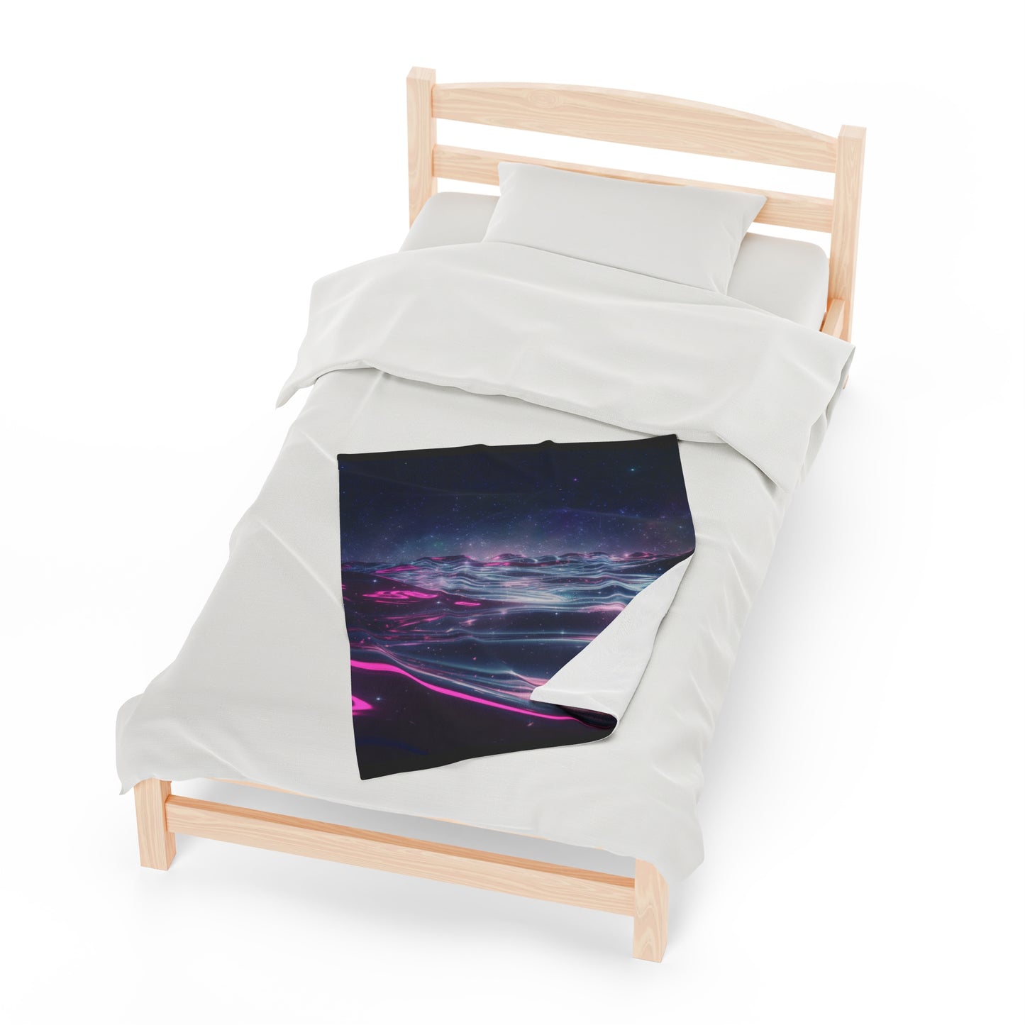 Plush Blanket with Galactic Ocean Design