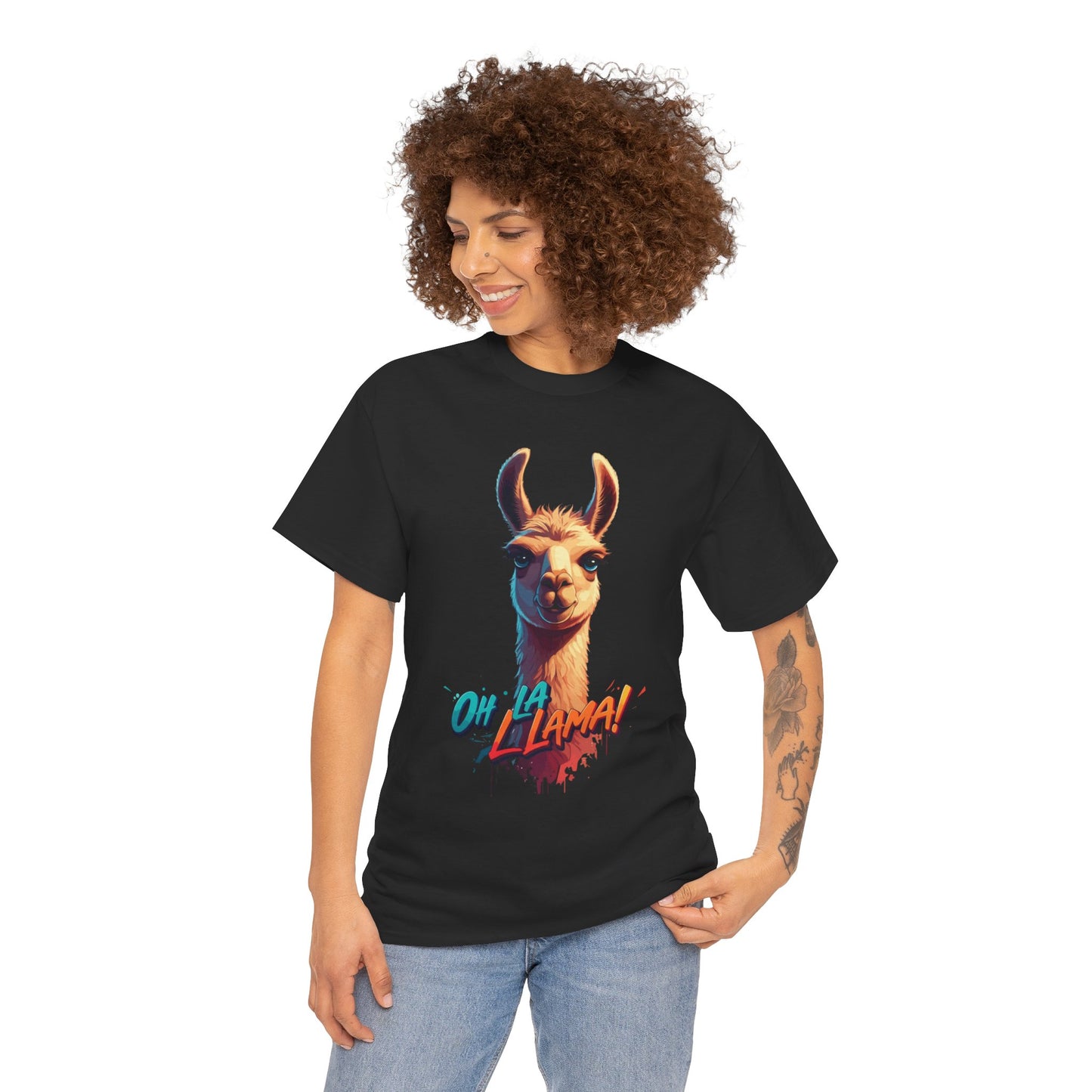 Oh la Llama Graphic Tee | Fun Llama T-Shirt, Cute Animal Lover Shirt, Llama Lover Gift, Quirky Party Tee, Trending Llama Fashion
