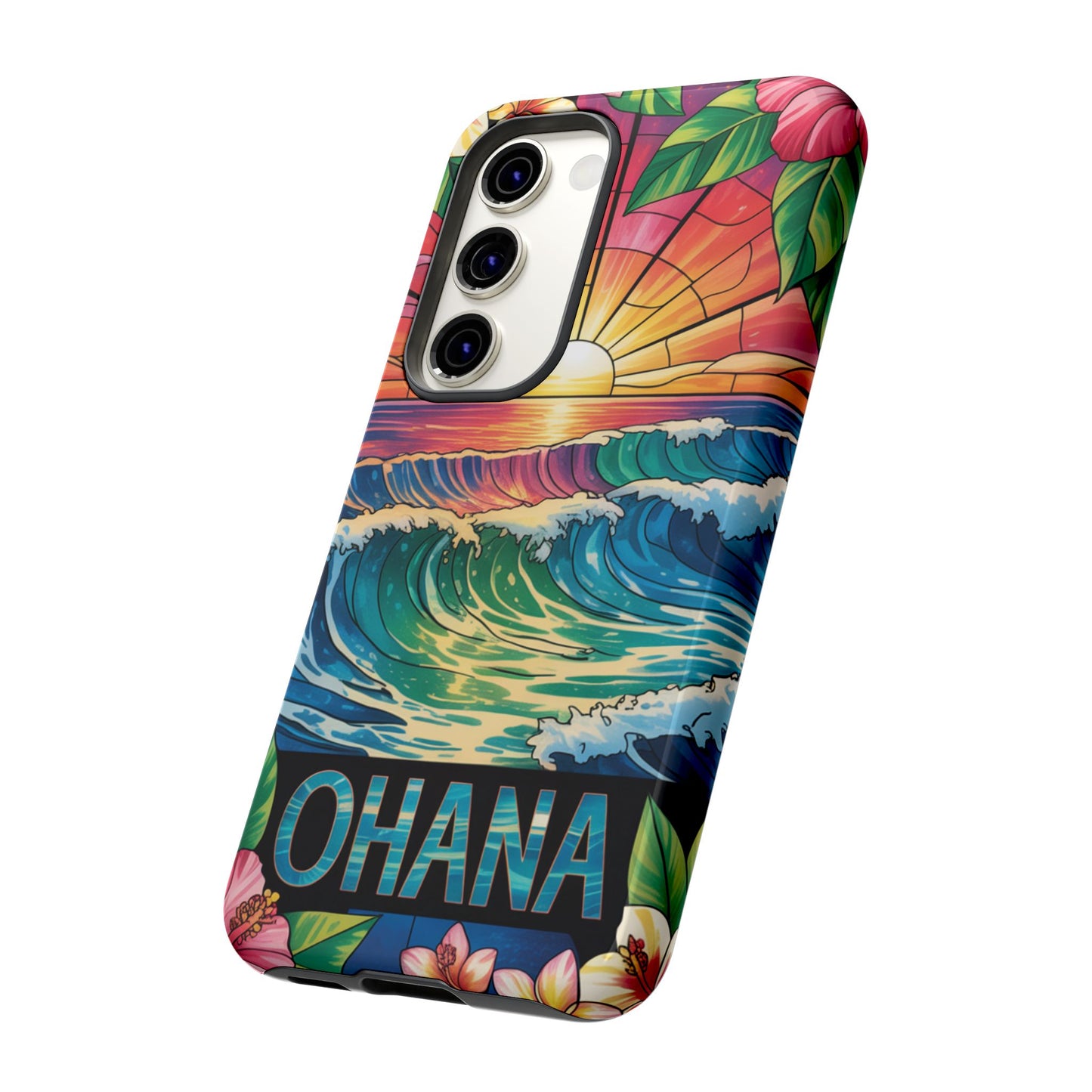 Samsung Galaxy Case Ohana Hawaiian Wave Phone Cover Sunset Tropical Beach Art Protective Case Gift for Samsung Lovers