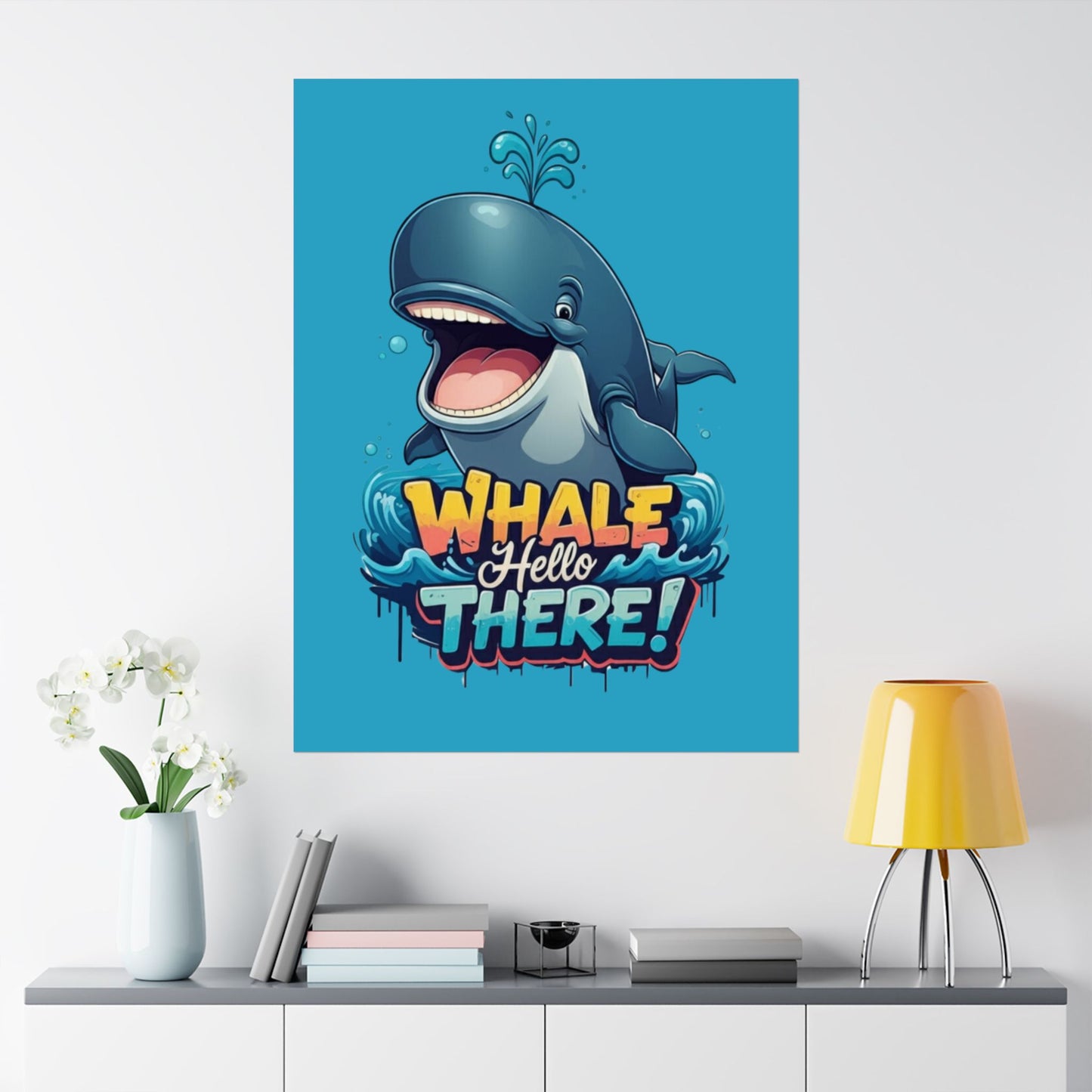 Vertical Poster - Whale Hello There Pun