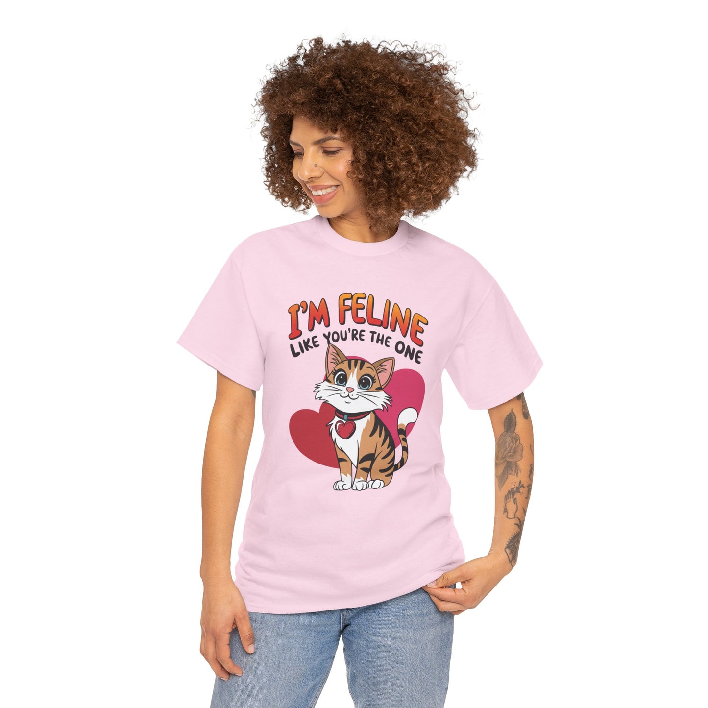 I’m Feline Like You’re The One Shirt, Cute Cat Valentine Tee, Funny Cat Love Graphic TShirt, Romantic Gift For Her Him, Cat Pun Shirt