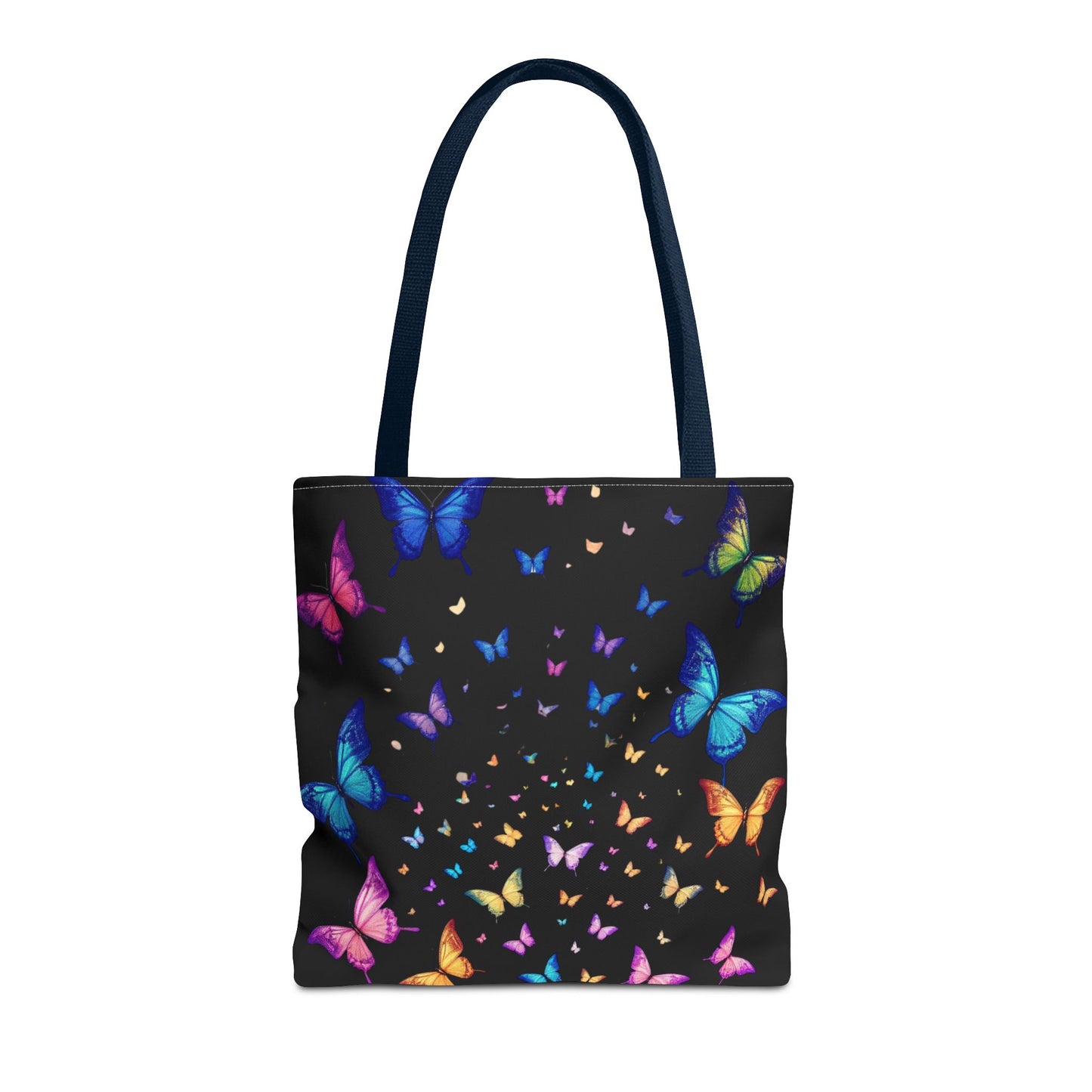 Butterfly Swarm Tote Bag – Colorful Rainbow Butterfly Tote, Aesthetic Canvas Bag, Nature-Inspired Gift, Magical Reusable Eco Purse