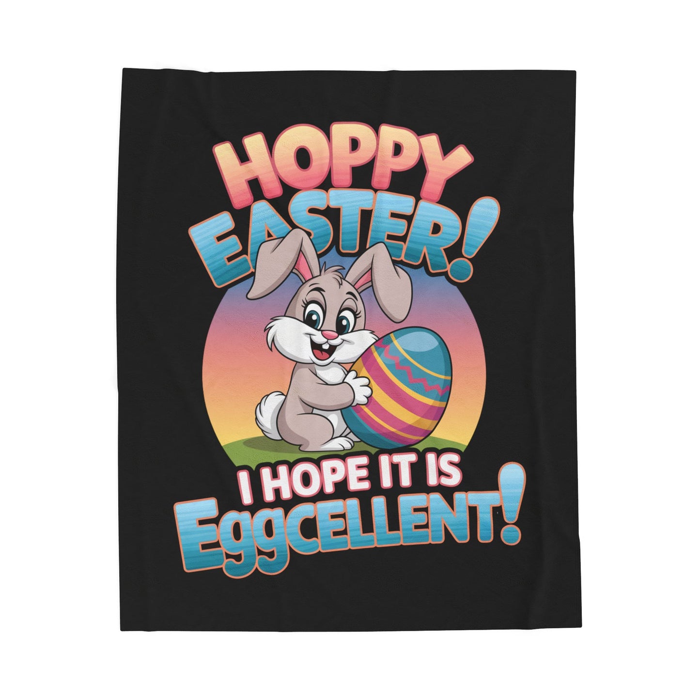 Happy Easter Plush Blanket Easter Decor Easter Bunny Throw Bunny Decoration