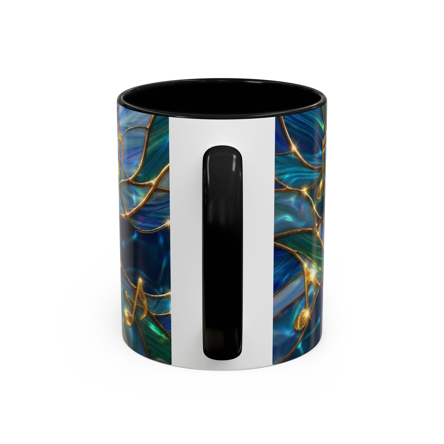 Music Notes Mug, Stained Glass Music Coffee Mug, Musical Gift Mug, Music Lover Cup, Music Teacher Gift, Artistic Coffee Mug