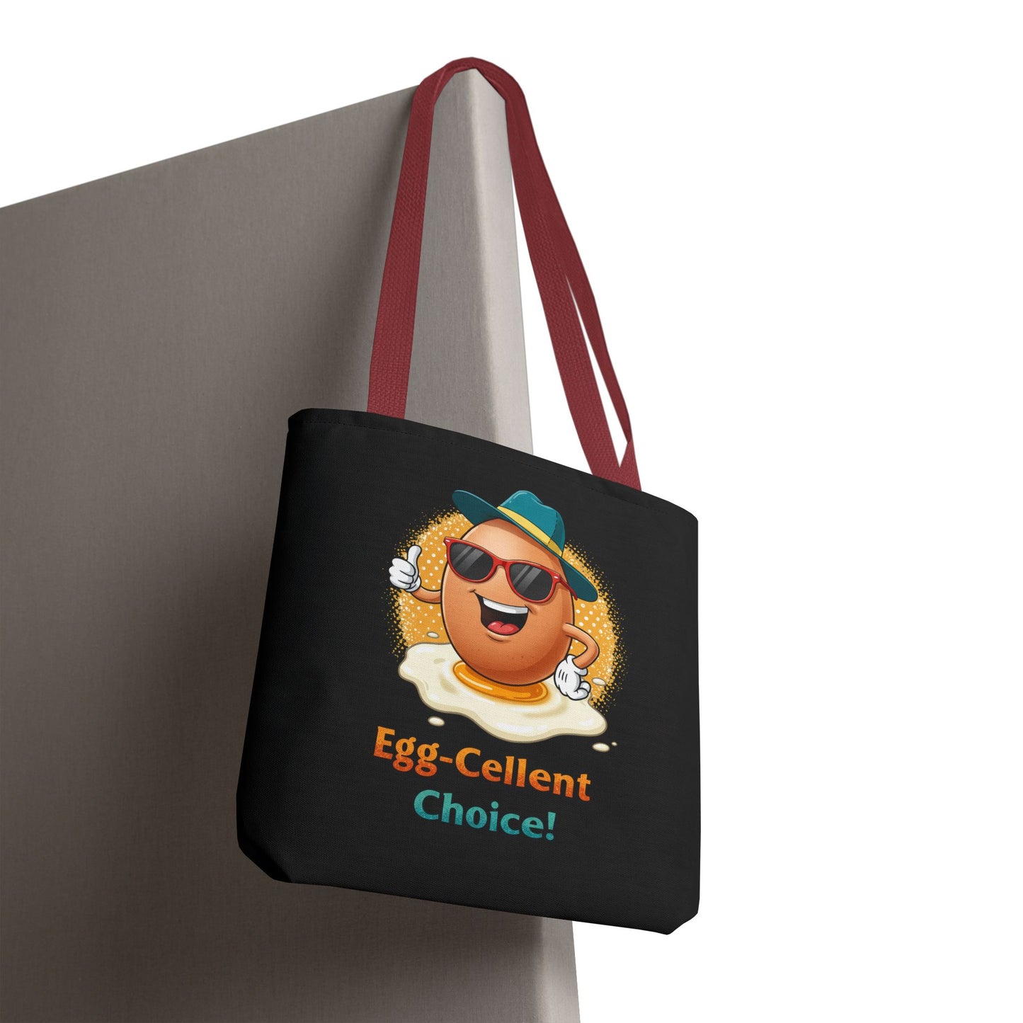 Tote Bag: Egg-Cellent Choice Thumbs Up Pun Design