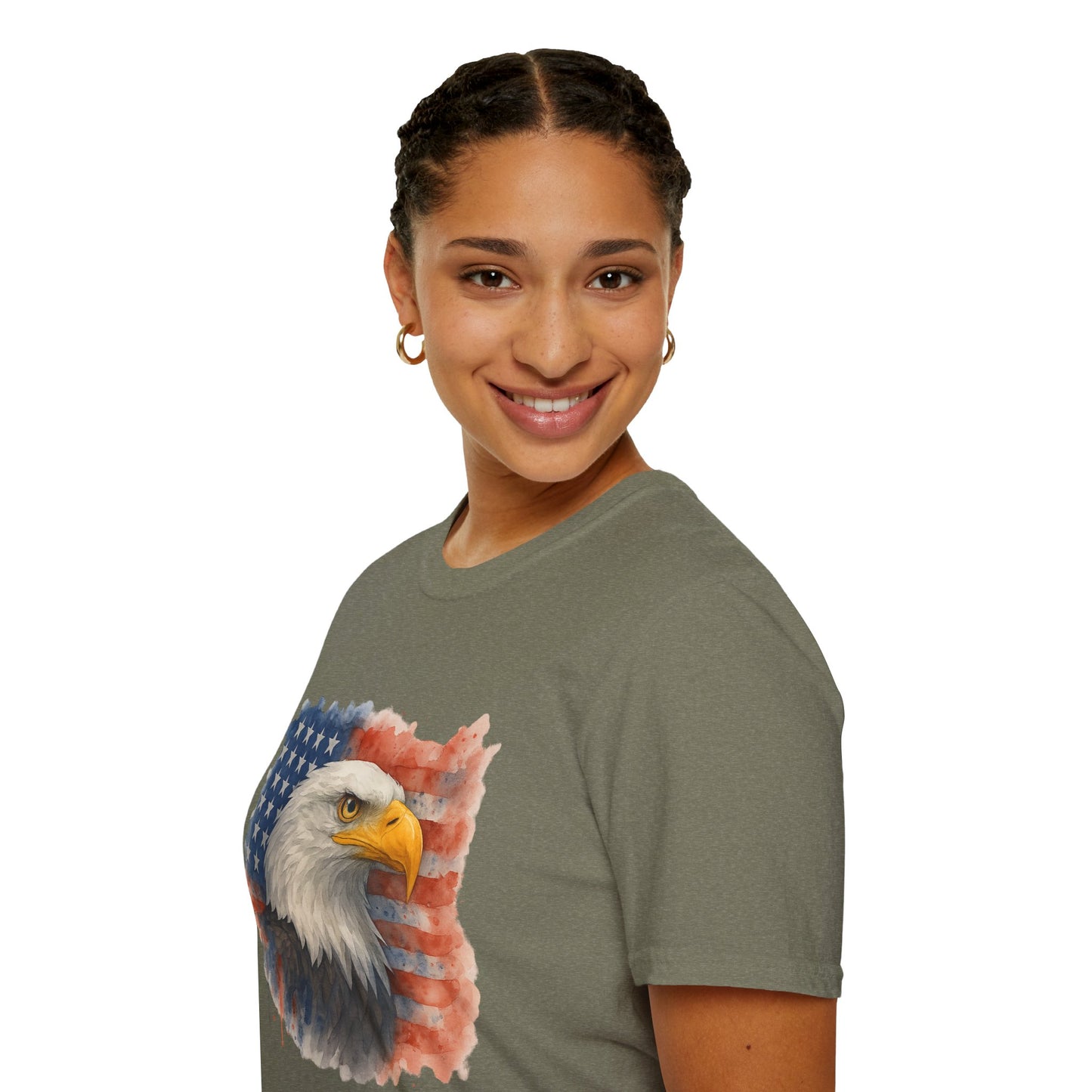 American Eagle & Flag T‑Shirt | Patriotic Graphic Tee | Bald Eagle USA Shirt | 4th of July Tee | Independence Day Apparel