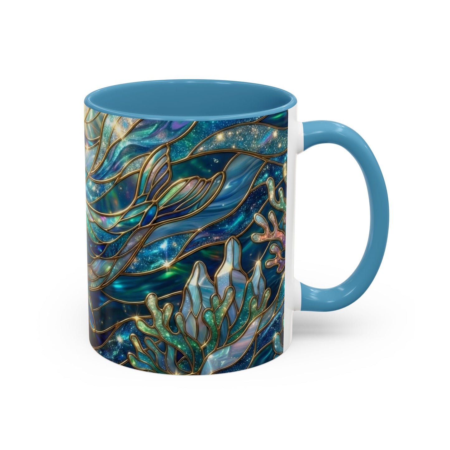 Seal Coffee Mug, Stained Glass Seal Mug, Cute Ocean Animal Art Mug, Marine Life Gift, Unique Ceramic Coffee Cup, 11oz 15oz Wildlife Mug