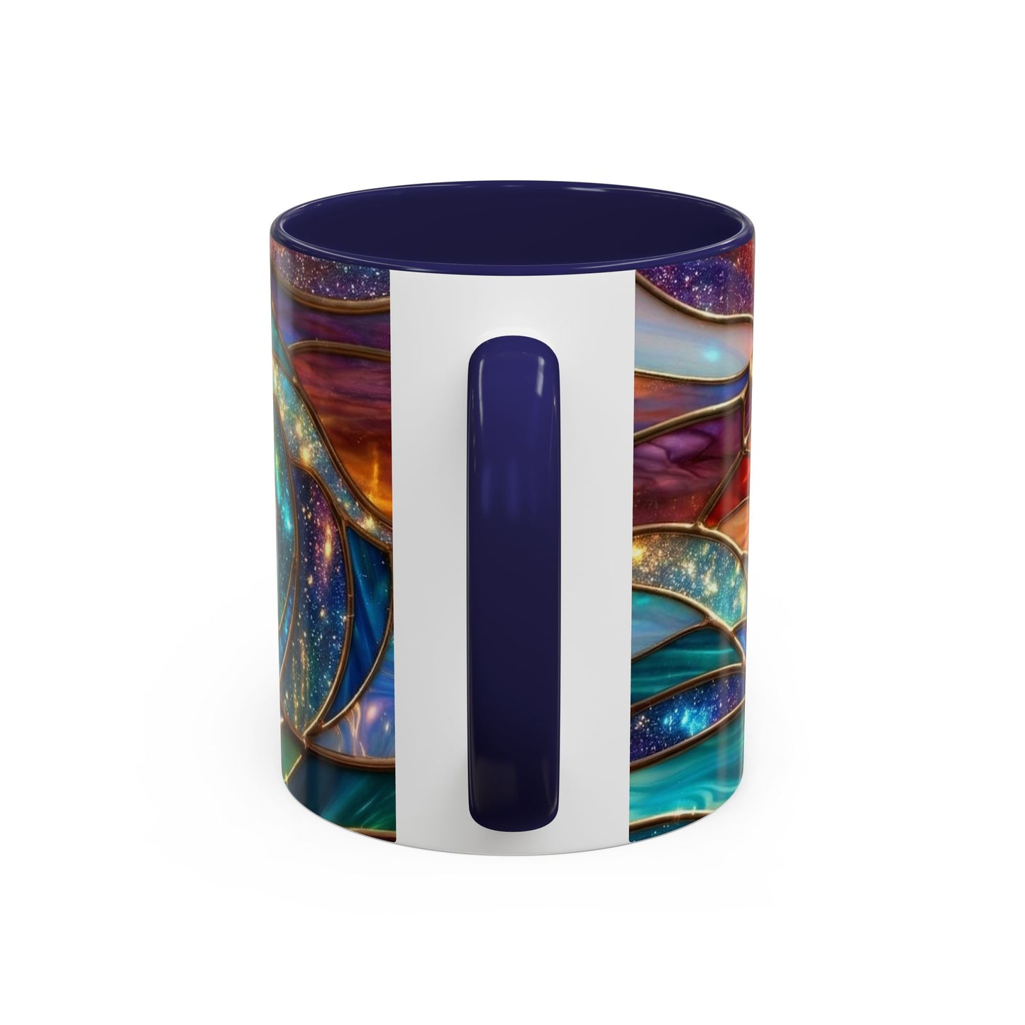 Stained Glass Wave Mug, Cosmic Ocean Coffee Cup, Celestial Sunrise Tea Mug, Surfer Beach Decor Gift, Starry Sea Art, Ocean Lover Cup