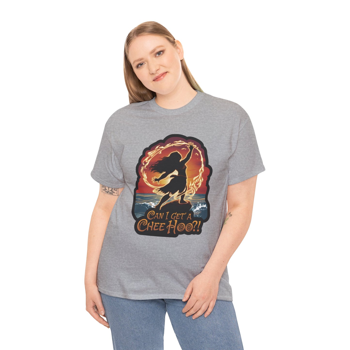 Can I Get a Chee Hoo Shirt – Hawaiian Island Vibes Tee – Hula Dancer Sunset Graphic T-Shirt – Polynesian Luau Party Unisex Top