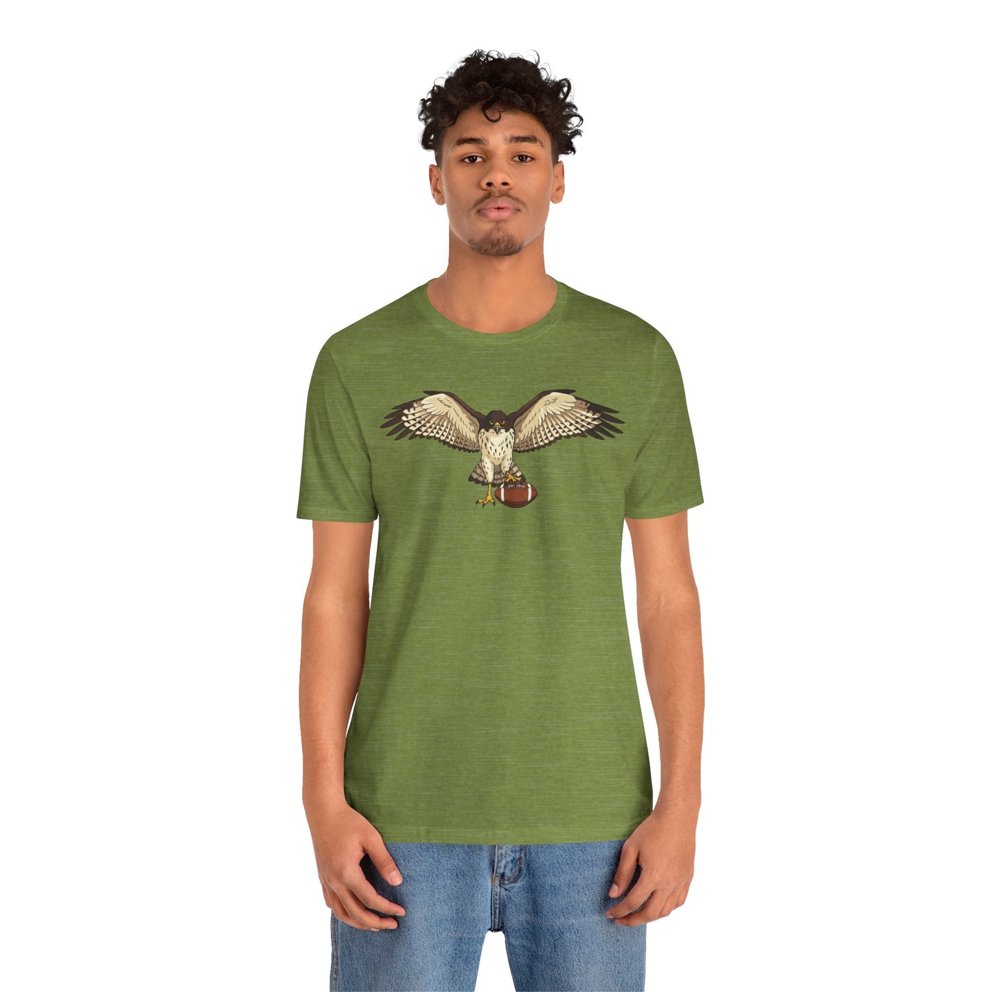 Hawk Football Shirt, Hawk Holding Football T Shirt, Football Mascot Tee, Bird Of Prey Shirt, Sports Fan Gift, Game Day Hawk Tee