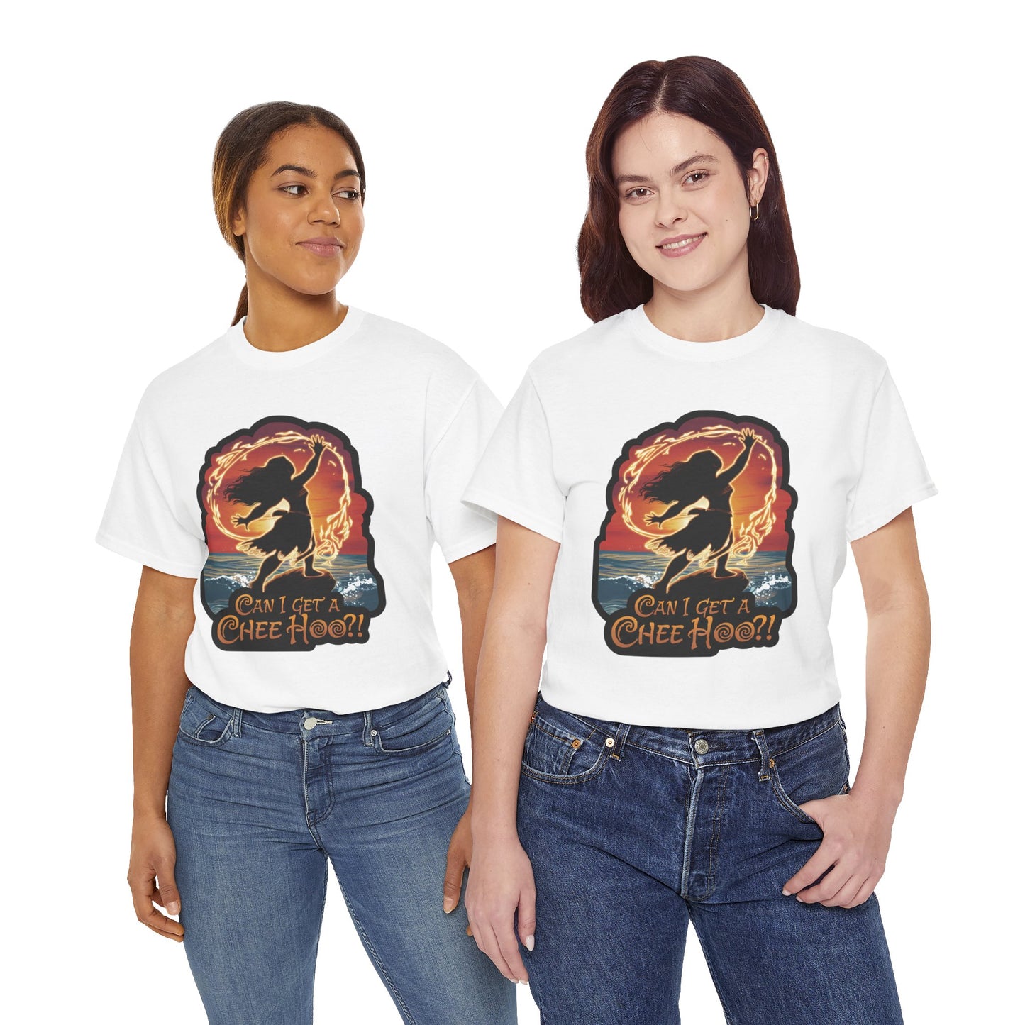 Can I Get a Chee Hoo Shirt – Hawaiian Island Vibes Tee – Hula Dancer Sunset Graphic T-Shirt – Polynesian Luau Party Unisex Top
