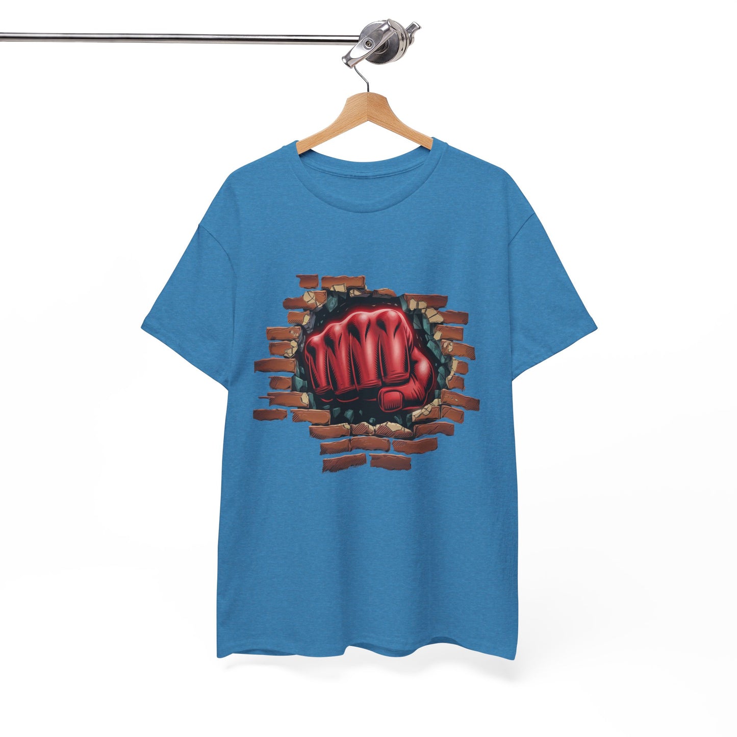 Impact Fist Graphic T-Shirt – Punch Through Brick Wall Design | Bold Streetwear Tee for Fighters, Gym & Edge-Lovers