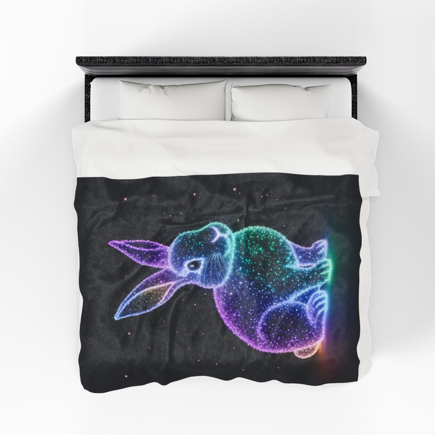 Velveteen Plush Blanket Bioluminescent Easter Bunny Blanket Easter Throw Easter Bunny Decor