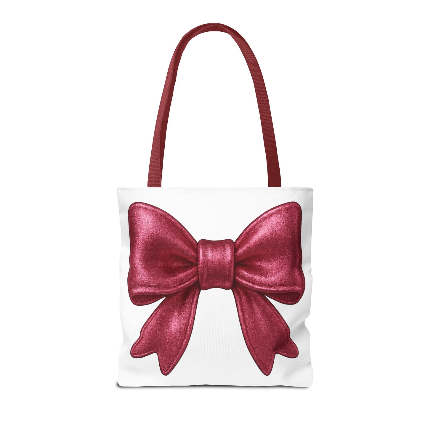 Chic Red Bow Tote Bag – Cute Girly Gift for Her, Fashionable White Bag with Red Handles, Kawaii Aesthetic Purse, Everyday Style