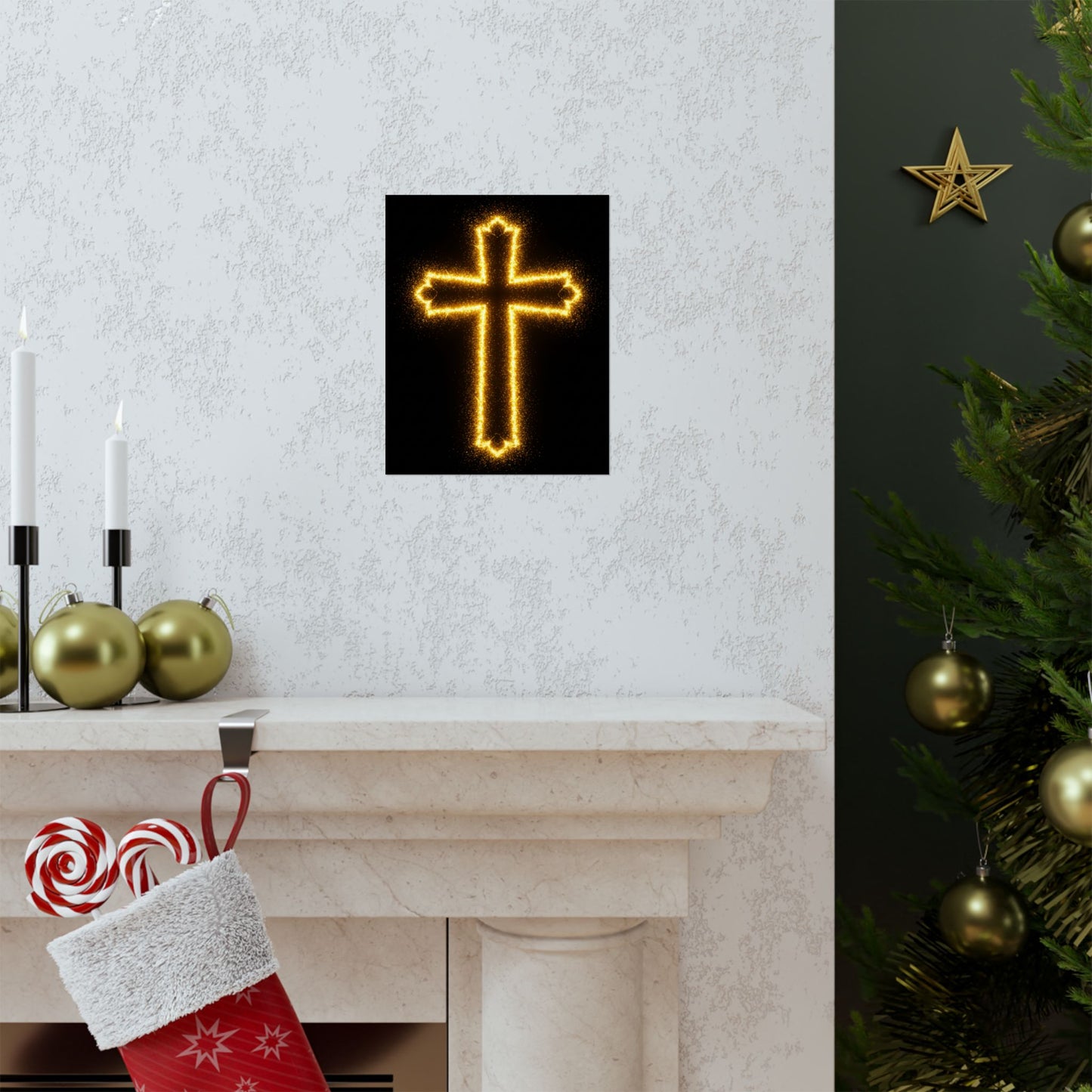 Vertical Poster - Glowing Cross Design