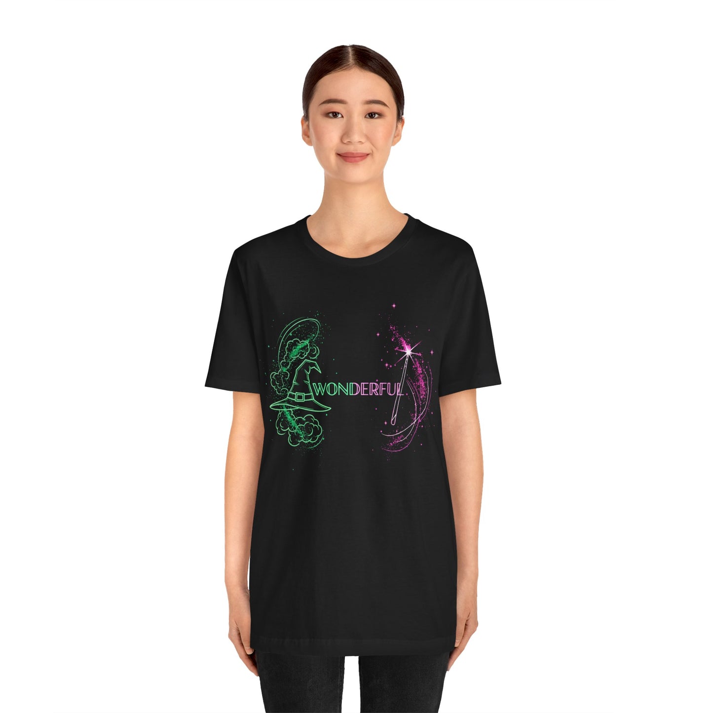 Wonderful Broadway Inspired T-Shirt, Magical Theater Graphic Tee, Green And Pink Sparkle Design, Unisex Gift For Musical Fans And Performers