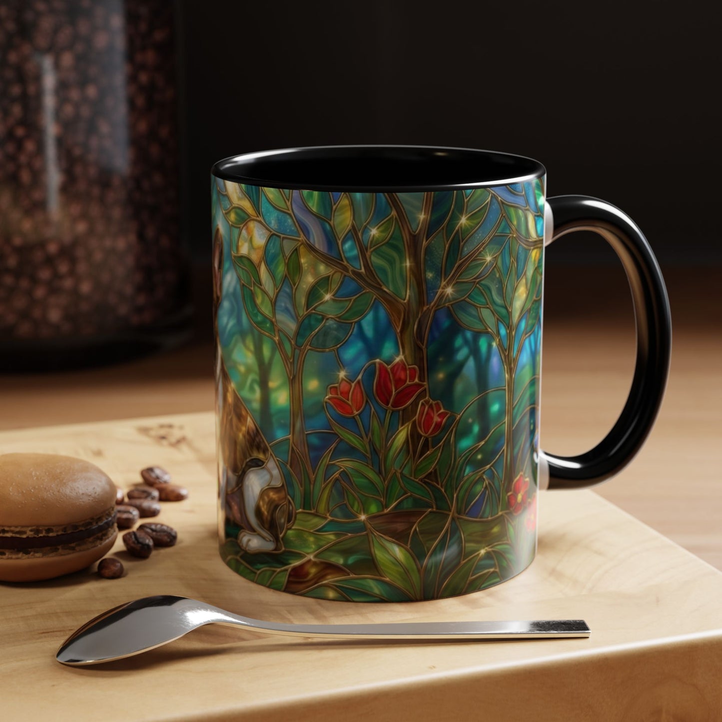 Stained Glass French Bulldog Mug, Frenchie Coffee Mug, Colorful French Bulldog Art Cup, Dog Mom Gift, Pet Lover Mug, Unique Frenchie Gift
