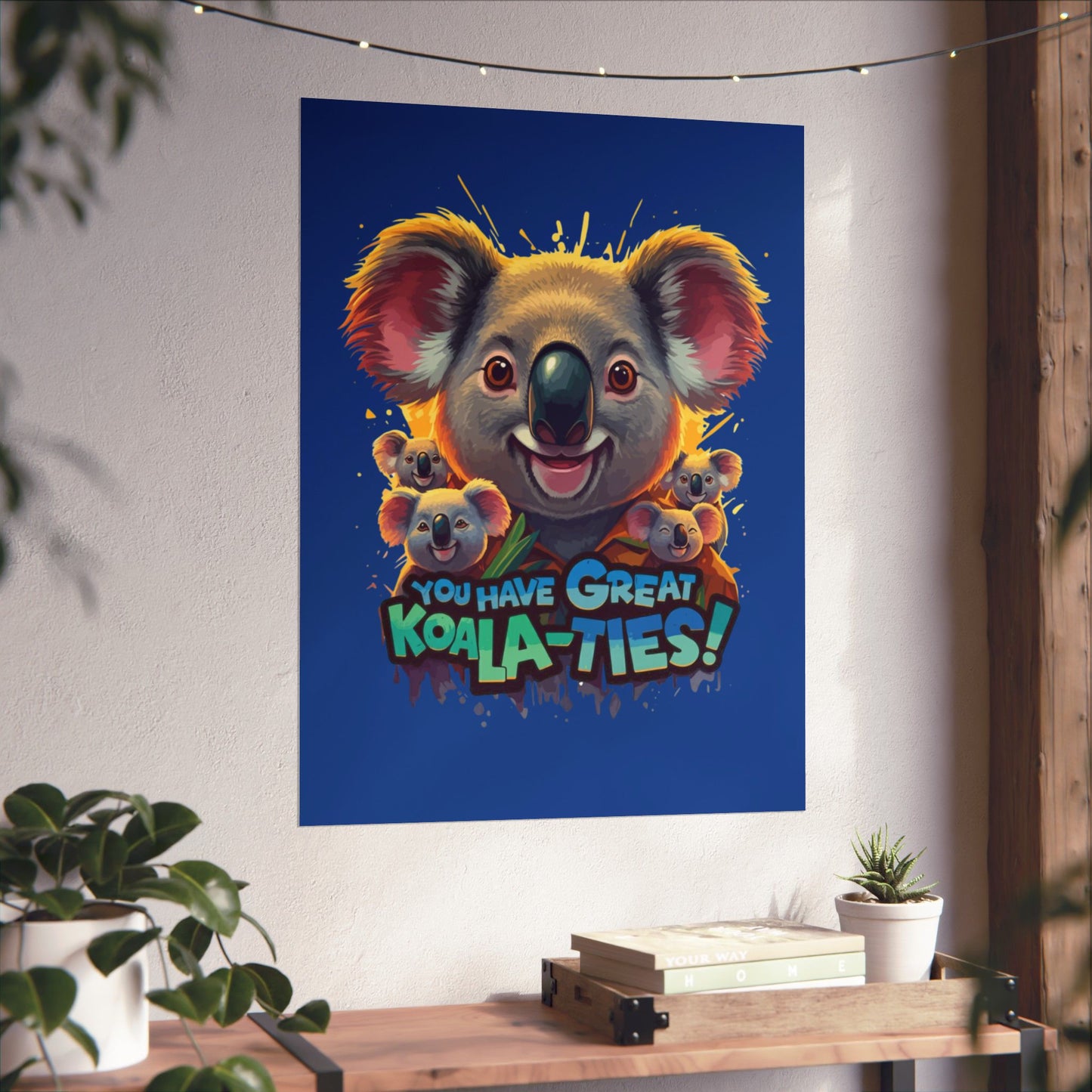 Vertical Poster - Great Koala-Ties Pun Design