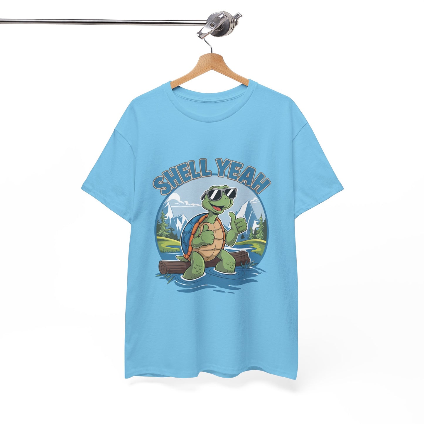 SHELL YEAH Turtle T-Shirt | Funny Cute Turtle Nature Graphic Tee | Handmade Animal Lover Gift | Eco Outdoor Adventure Shirt