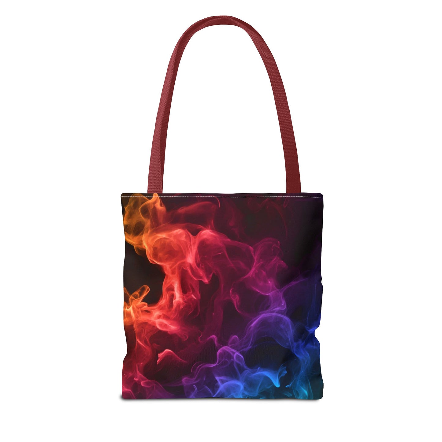 Chromatic Ember Tote Bag, Colorful Smoke Art Design With Red, Blue, And Orange Hues, Abstract Reusable Tote For Artists, Gifts, And Everyday Use