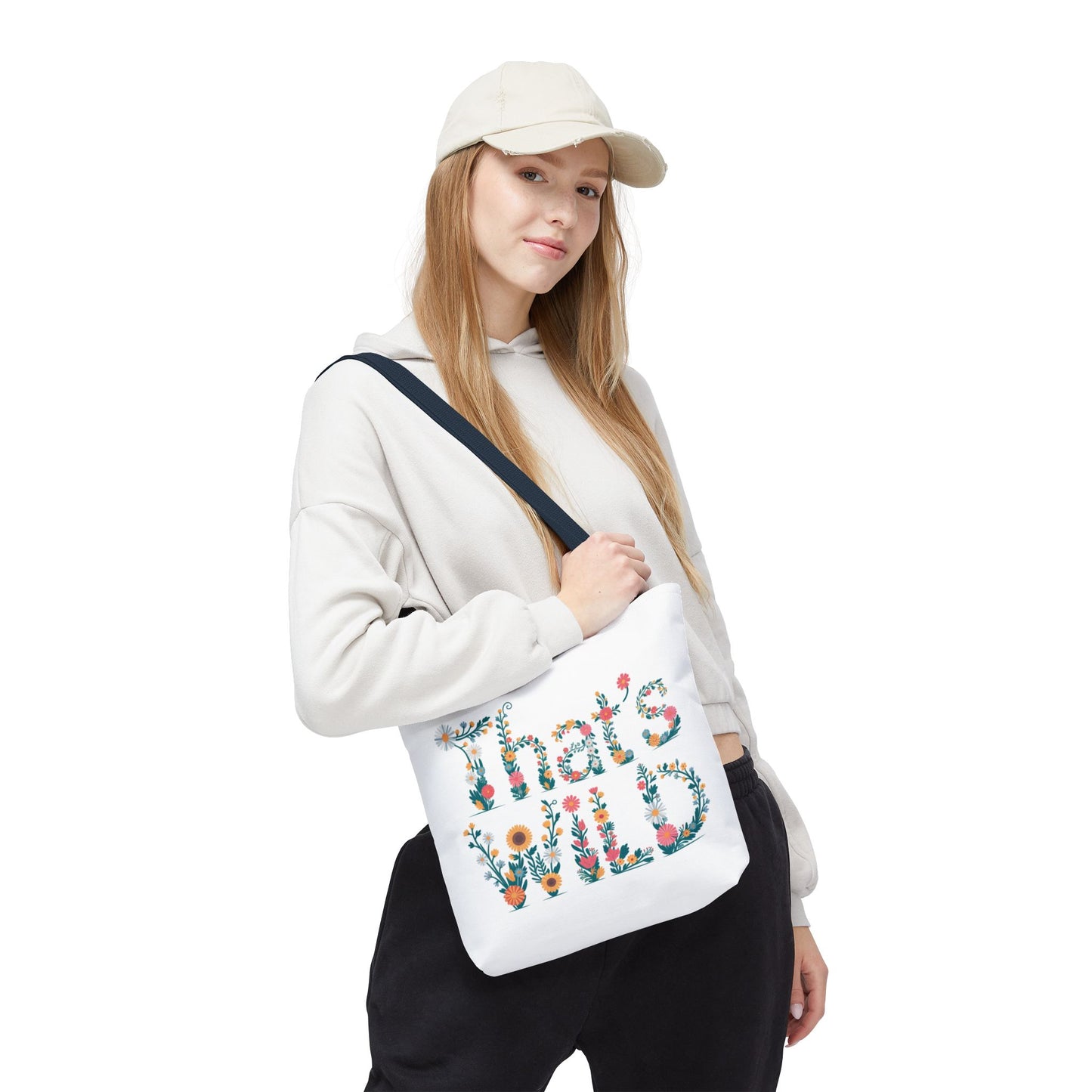 That’s Wild Floral Tote Bag – Cute Boho Canvas Bag With Colorful Flower Lettering, Eco Reusable Shopping Tote, Nature Lover Gift For Everyday Style