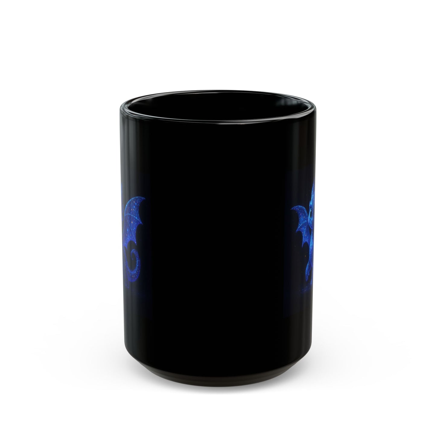 Cute Dragon Coffee Mug, Baby Dragon Mug, Galaxy Dragon Art Mug, Fantasy Coffee Cup, Kawaii Dragon Gift, 11oz 15oz Black Mug