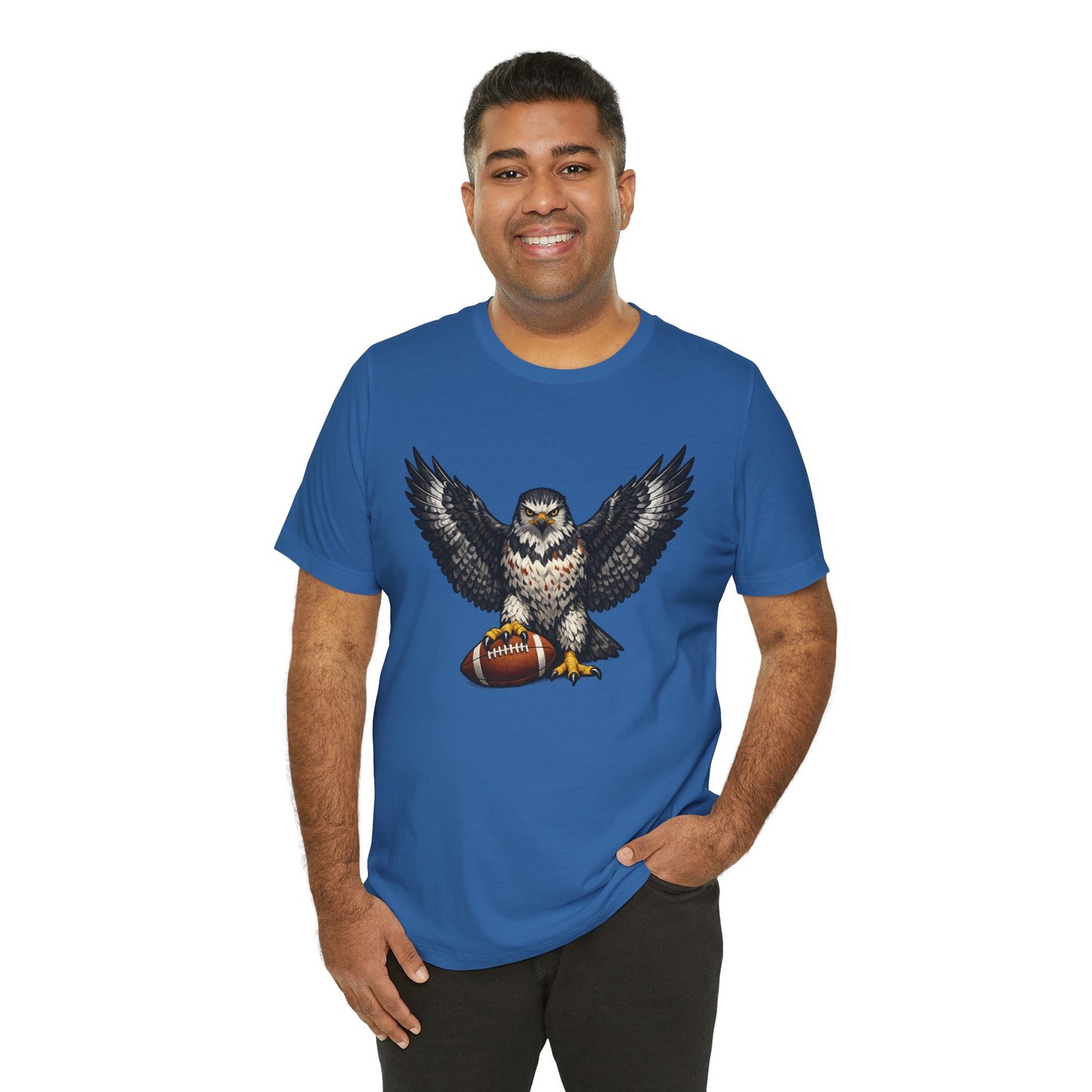 Hawk Football Shirt, Hawk Holding Football T Shirt, Hawk Mascot Tee, Football Bird Of Prey Shirt, Game Day Sports Tee, Hawk Fan Gift