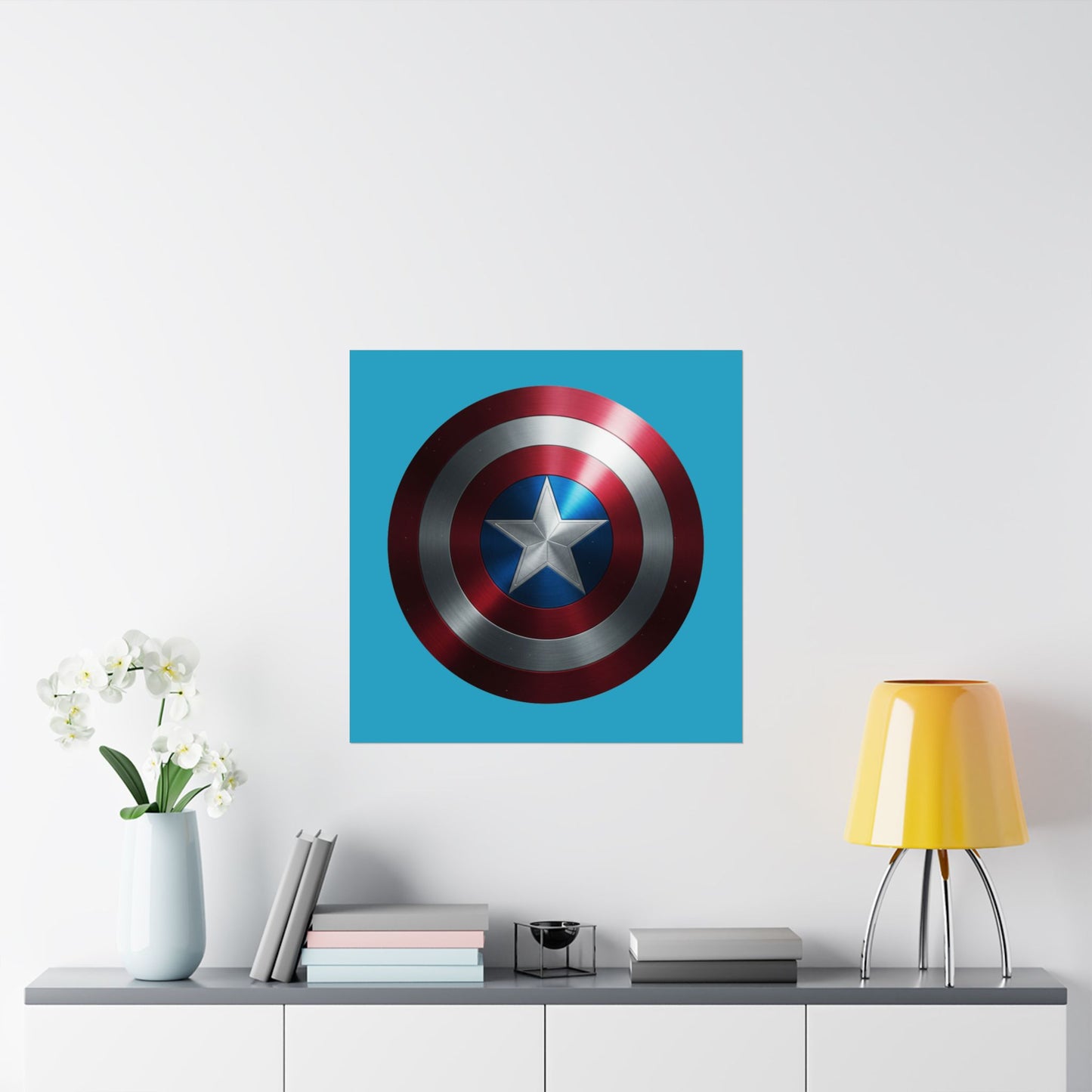 Superhero Shield Matte Vertical Poster - Marvel-Inspired Wall Art for Fans