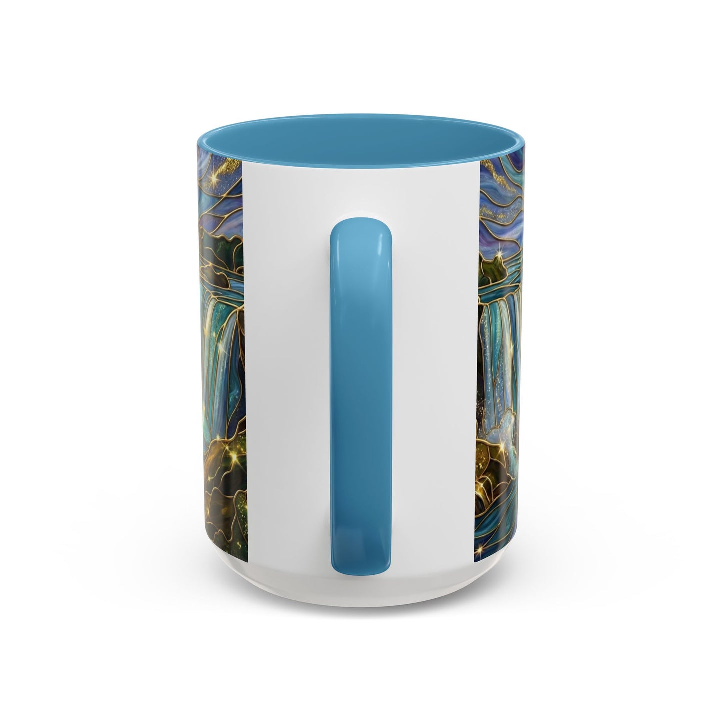 Faux Stained Glass Niagara Falls Mug, Waterfall Coffee Cup, Canada Souvenir Gift, Upstate New York Travel Memento, Nature Lover Tea Cup