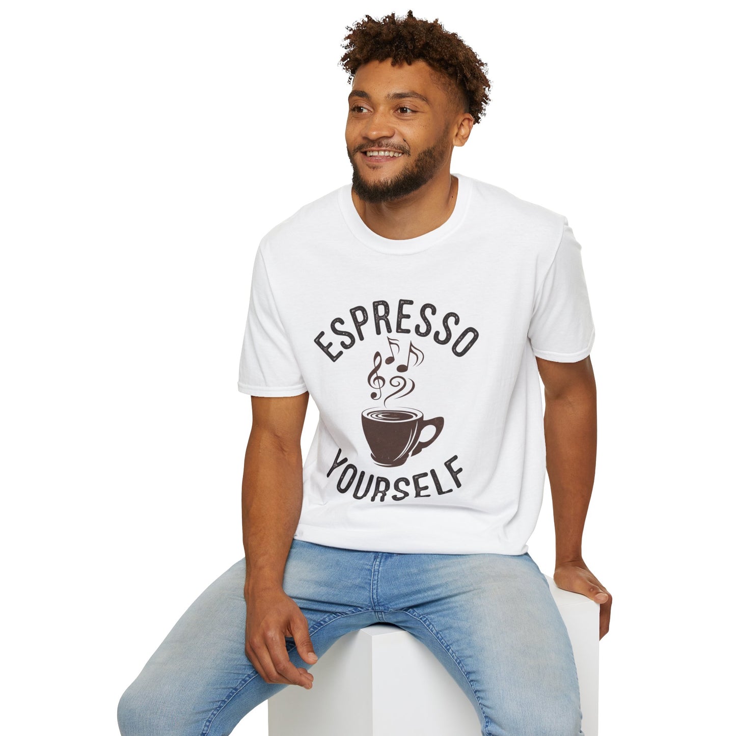 Espresso Yourself T‑Shirt • Funny Coffee Pun Graphic Tee • Musical Espresso Shirt • Caffeine Lover Gift • Coffee Humor Tee for Baristas