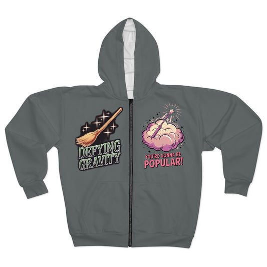 Defying Gravity Zip Hoodie, Wicked Inspired Sweatshirt, Broadway Fan Hoodie