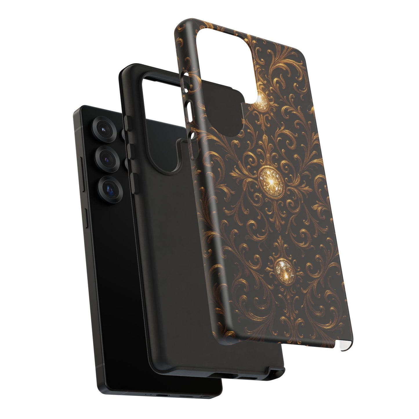 Luxury Baroque Samsung Case – Elegant Gold Ornate Floral Phone Cover for Galaxy