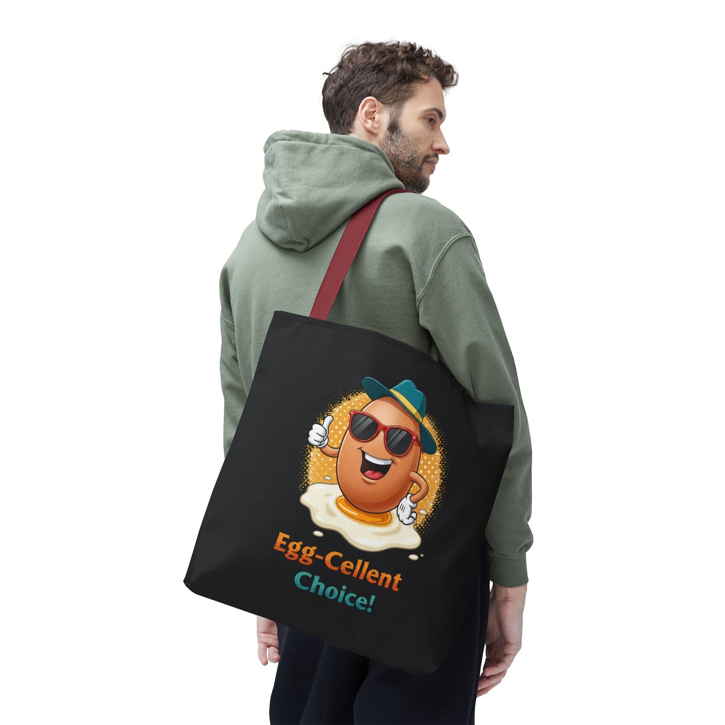 Tote Bag: Egg-Cellent Choice Thumbs Up Pun Design