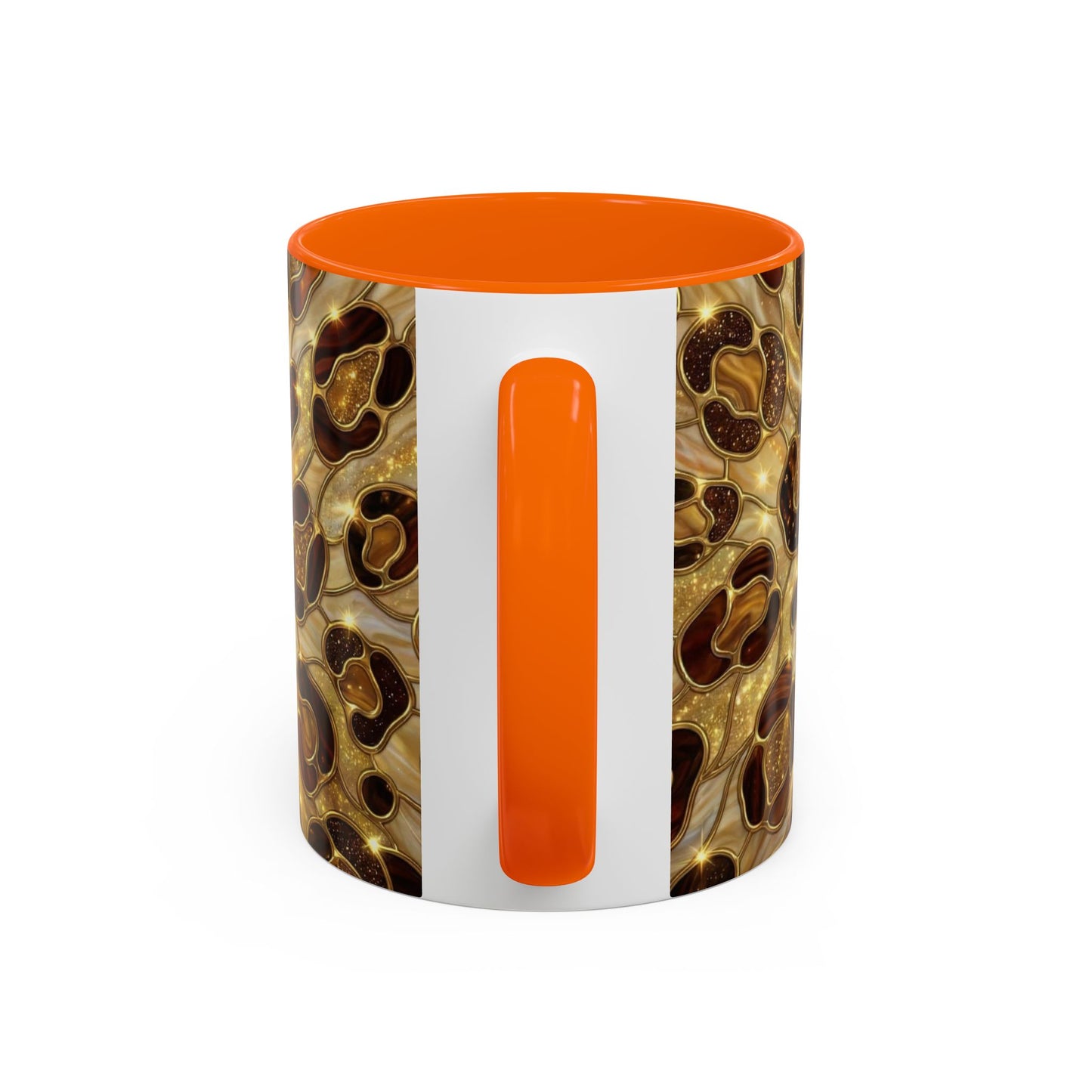 Stained Glass Leopard Print Mug, Gold Cheetah Coffee Cup, Luxury Animal Print Gift, Glam Mosaic Tea Mug, Trendy Desk Decor For Her Gifts