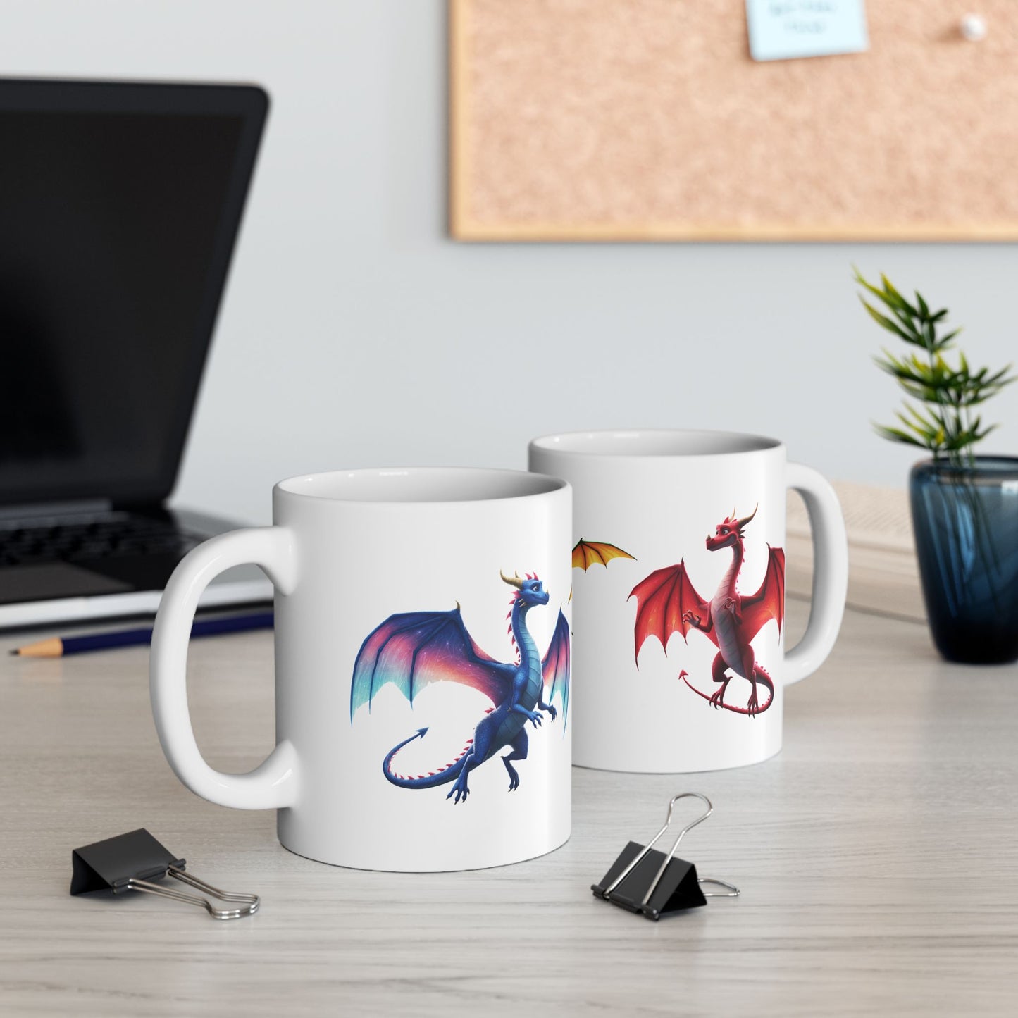 Colorful Dragon Mug | Fantasy Coffee Cup | Cute Dragon Gift for Kids & Adults | Gamer, DnD, Magic Lover Mug | Unique Creature Art