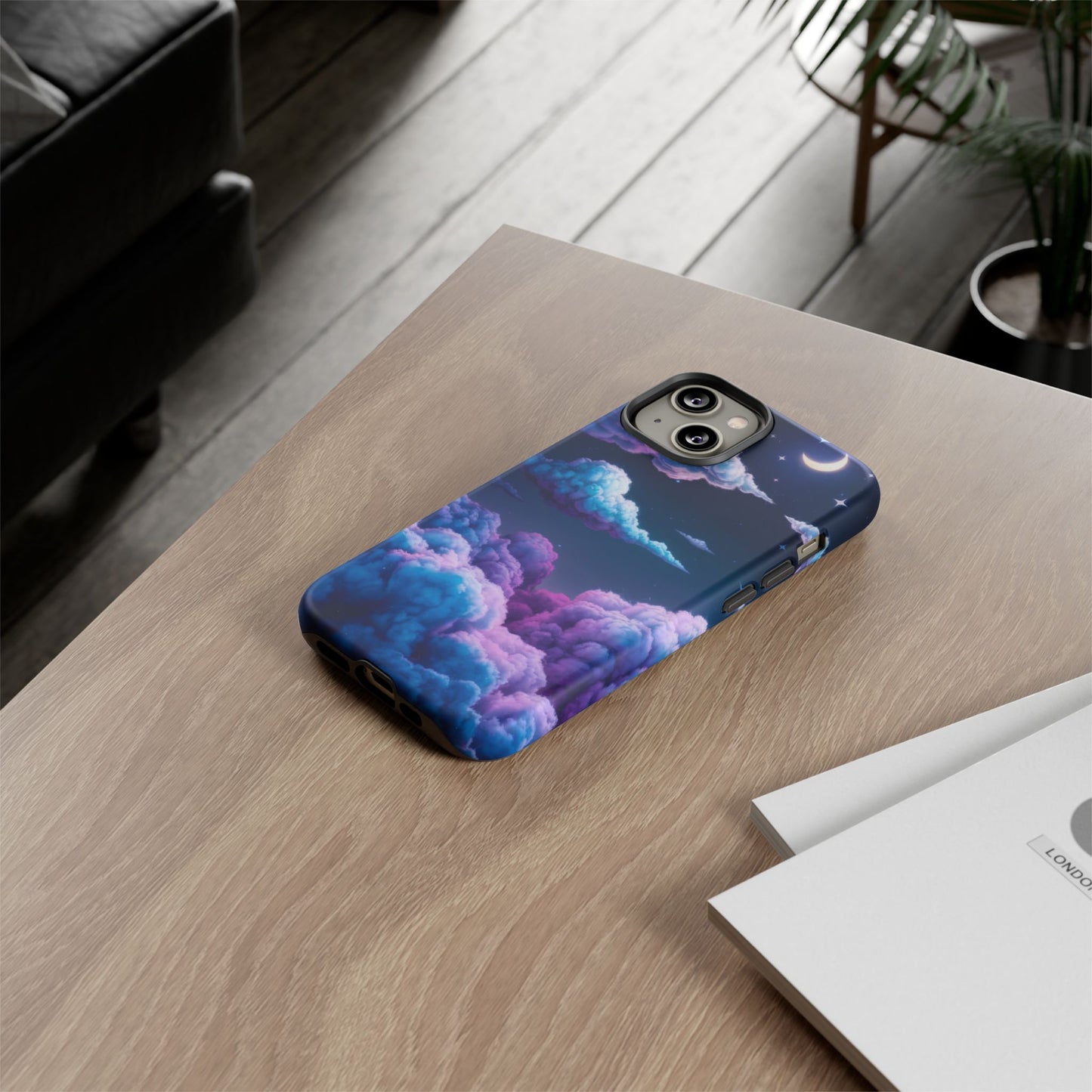 Dreamy Clouds & Moon Tough iPhone Case