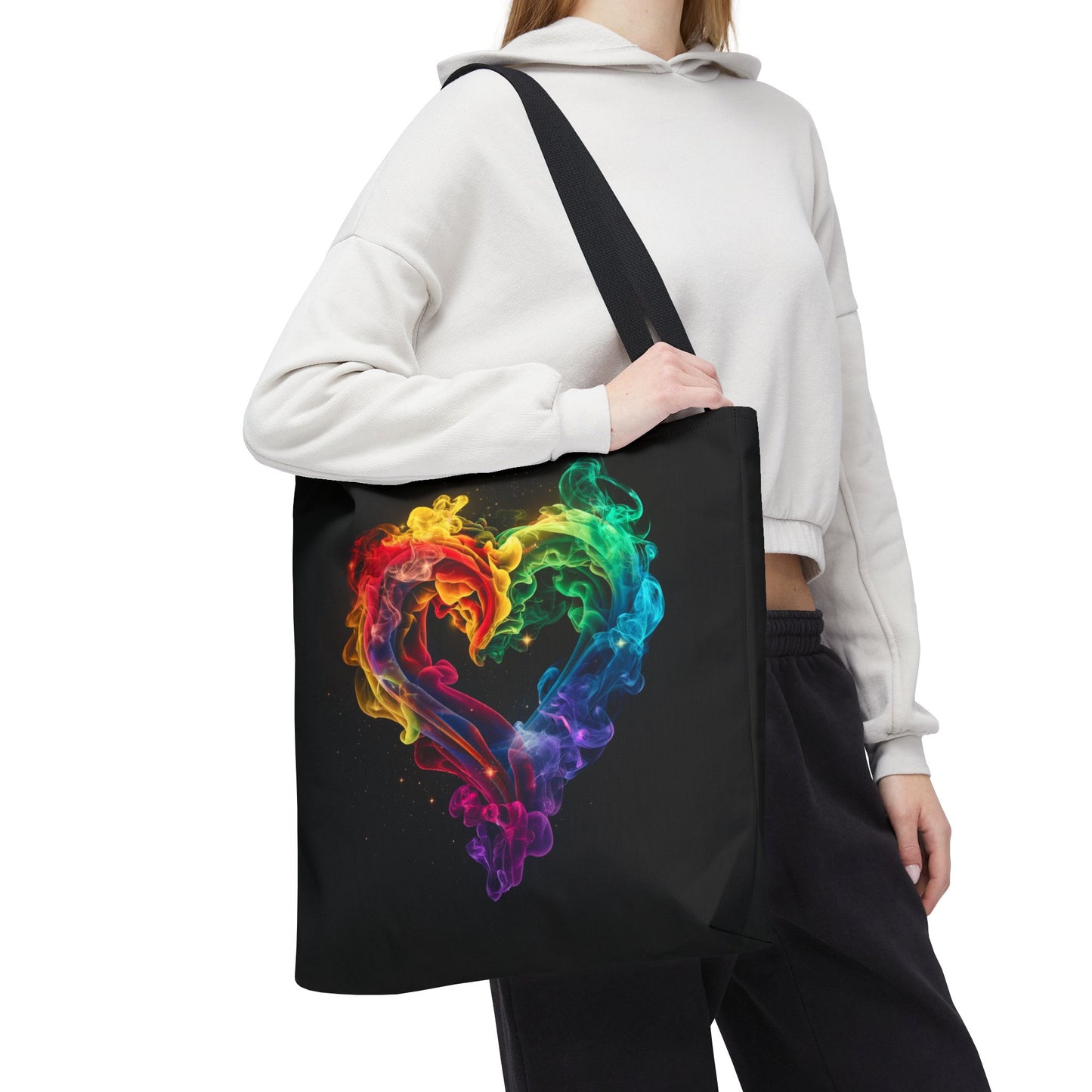 Colorful Smoke Heart Tote