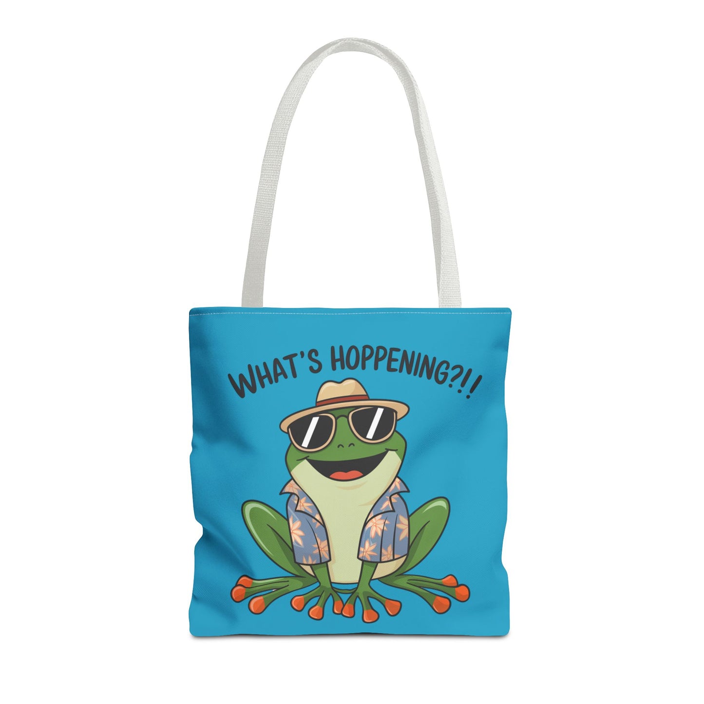 Frog Tote Bag - What's Hoppening Pun Design