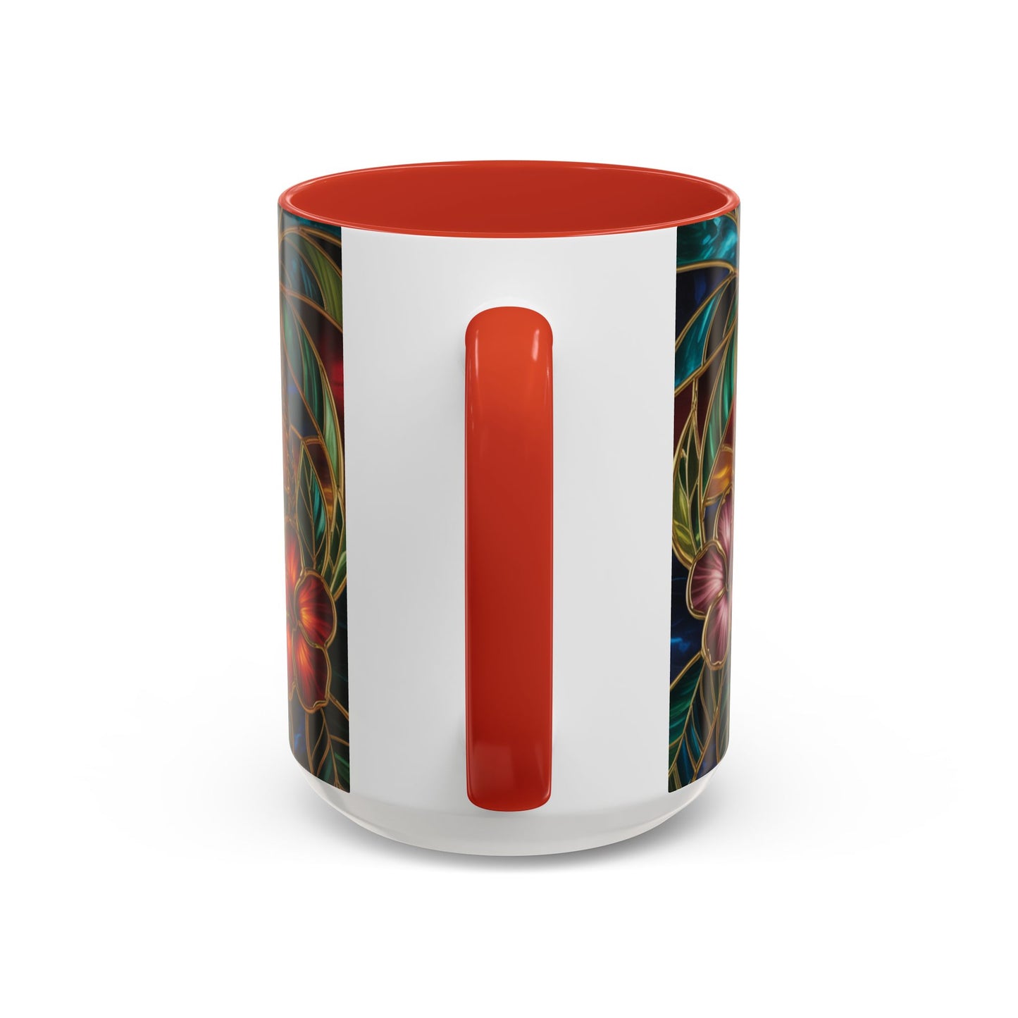 Stained Glass Tropical Sunset Mug, Hibiscus Flower Coffee Cup, Beach Lover Gift, Colorful Palm Tree Mug, Coastal Art Drinkware, Summer Cup