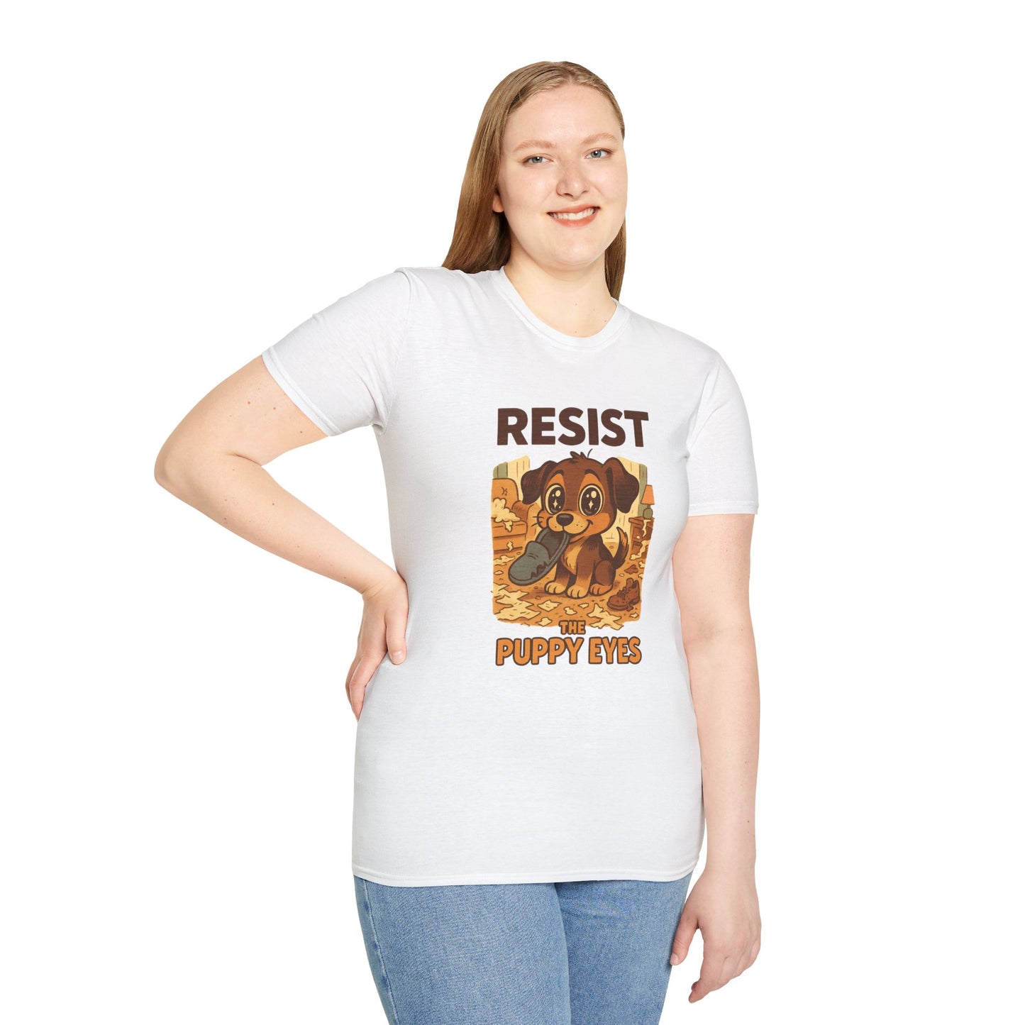 Resist the Puppy Eyes Dog Tee - Cute Puppy Eyes Graphic T-Shirt for Dog Lovers, Funny Pet Gift Shirt, Unisex Animal Lover Tee