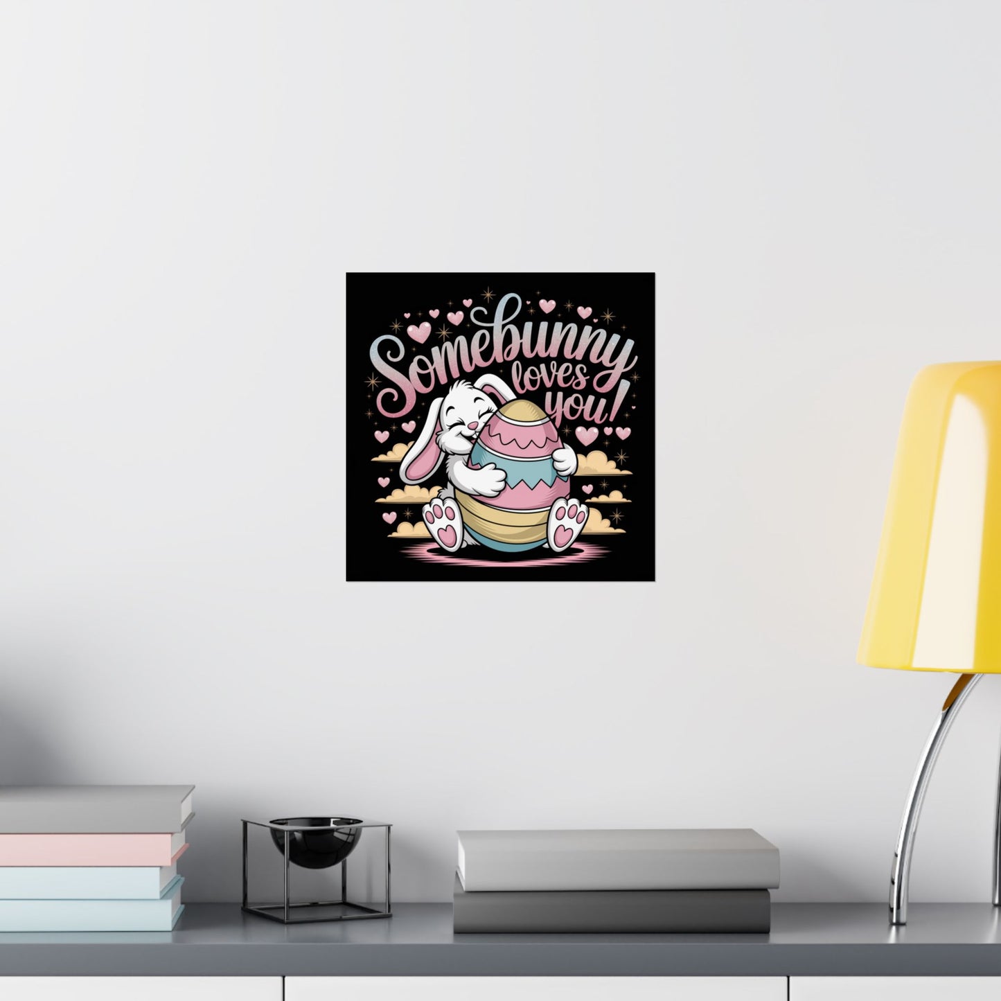 Poster Somebunny Loves You Easter Bunny Poster Easter Decor Easter Wall Art