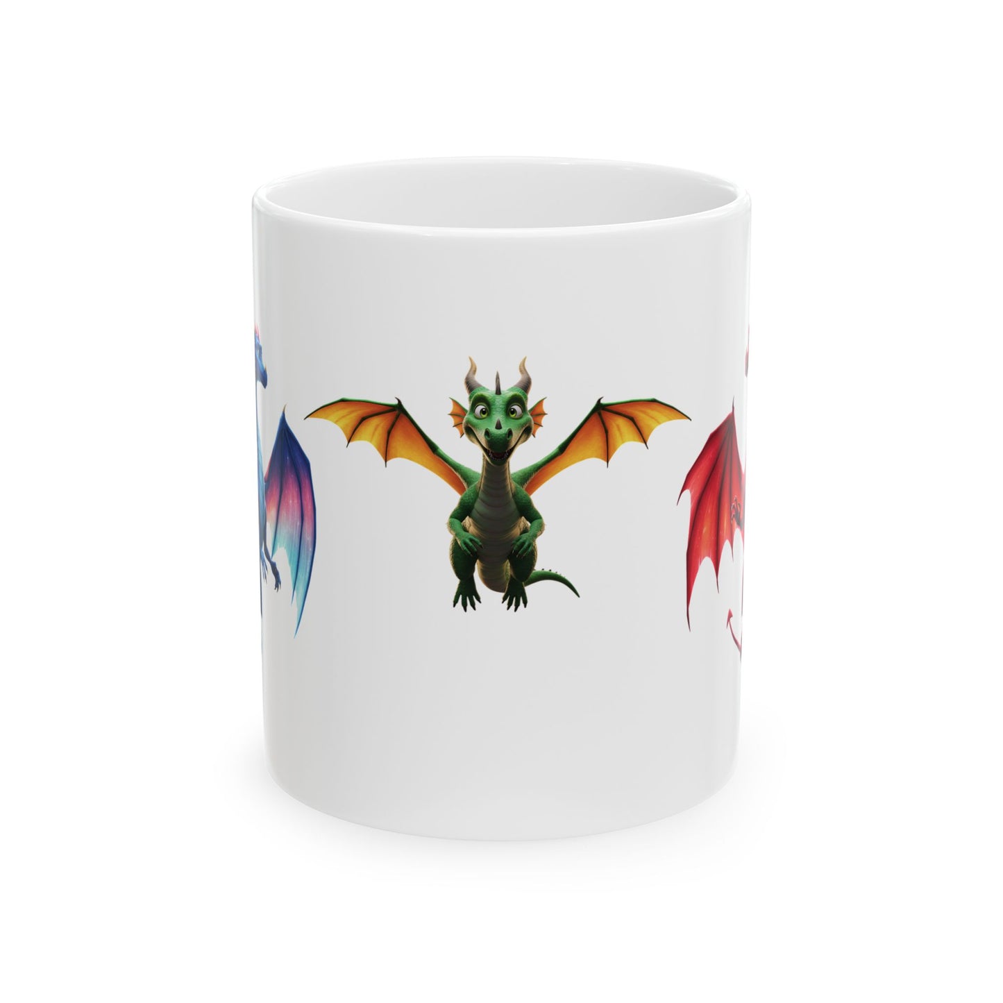 Colorful Dragon Mug | Fantasy Coffee Cup | Cute Dragon Gift for Kids & Adults | Gamer, DnD, Magic Lover Mug | Unique Creature Art