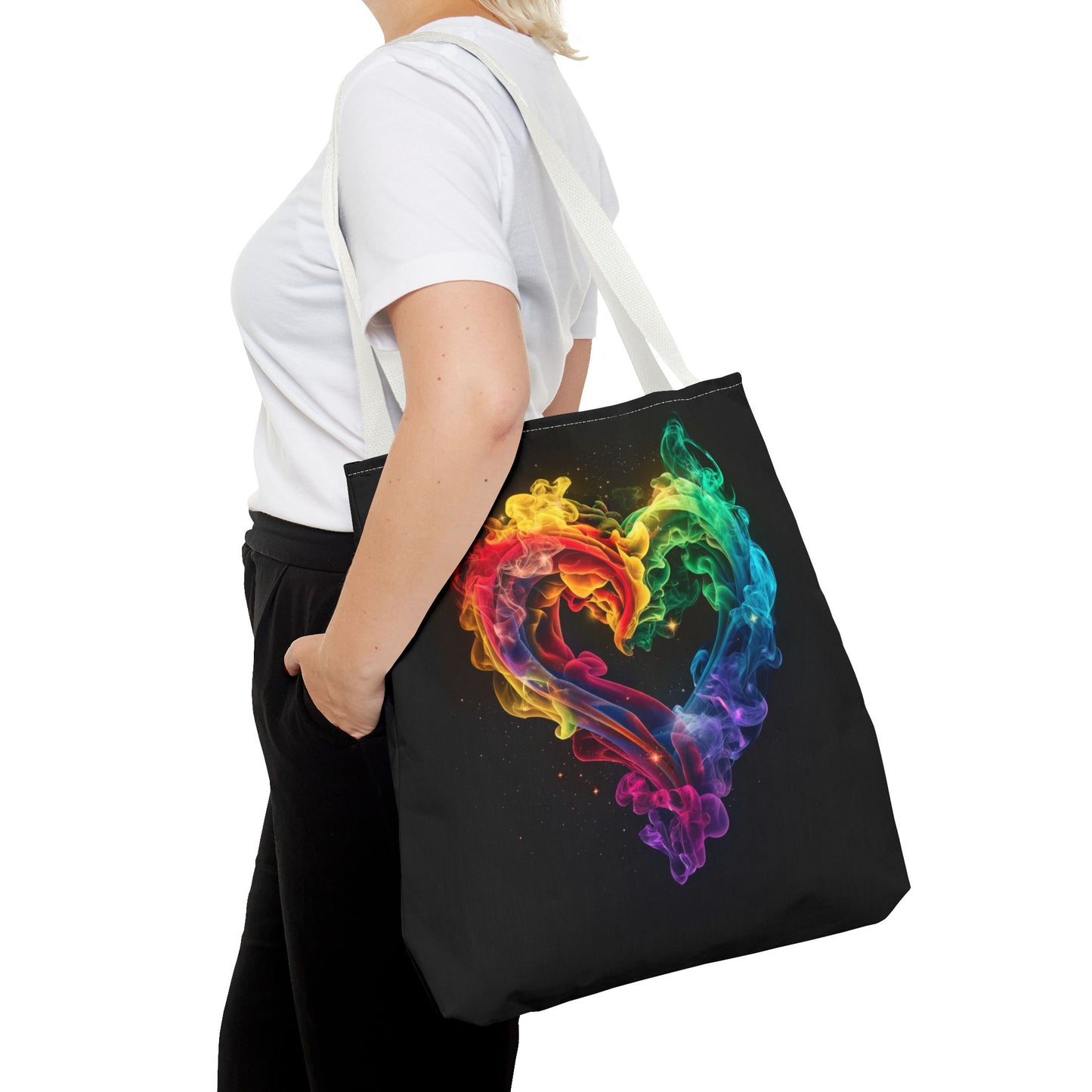 Colorful Smoke Heart Tote