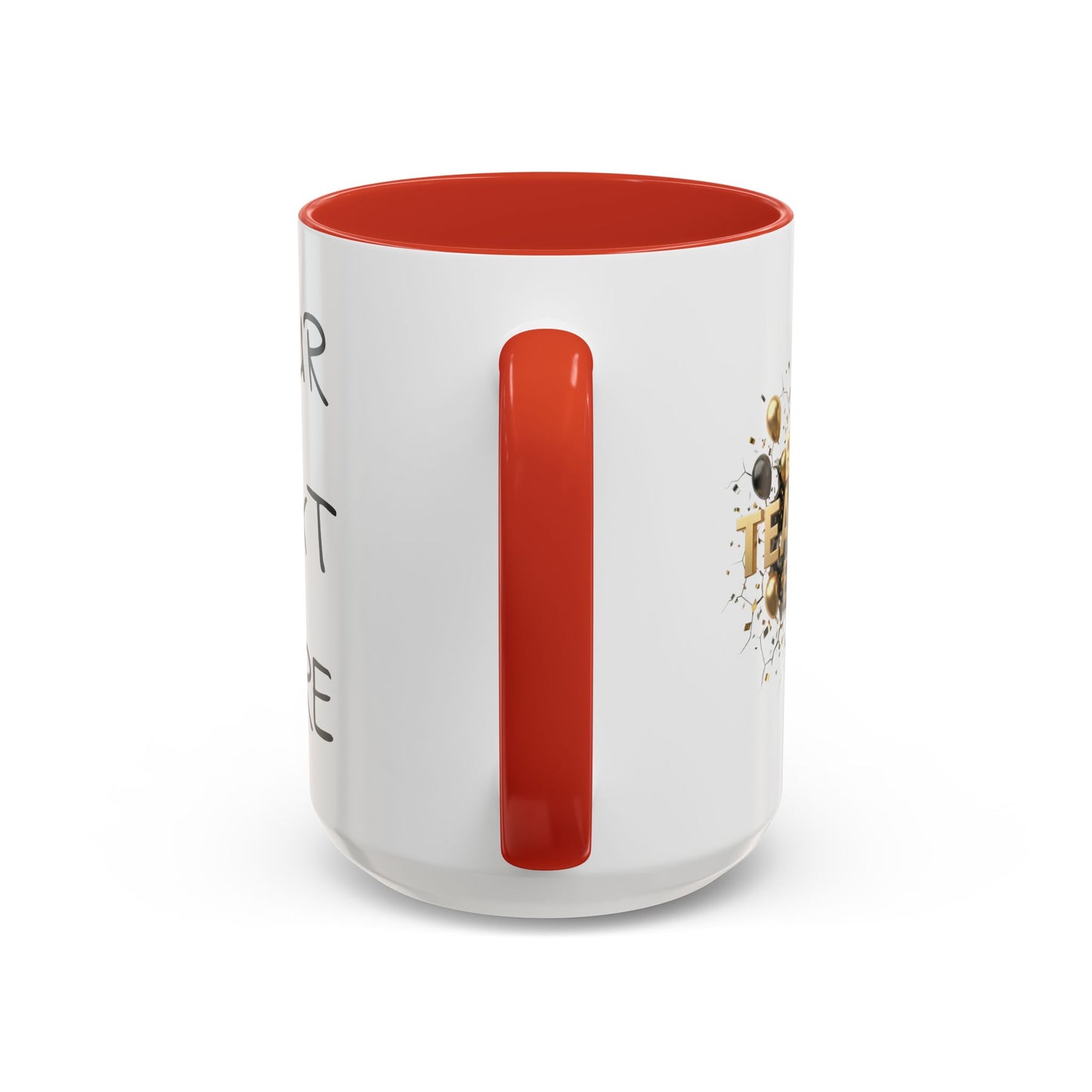 Personalized Teacher Mug, Best Teacher Ever Gift, Custom Educator Coffee Cup, 3D Gold Balloon Design, Teacher Appreciation Present