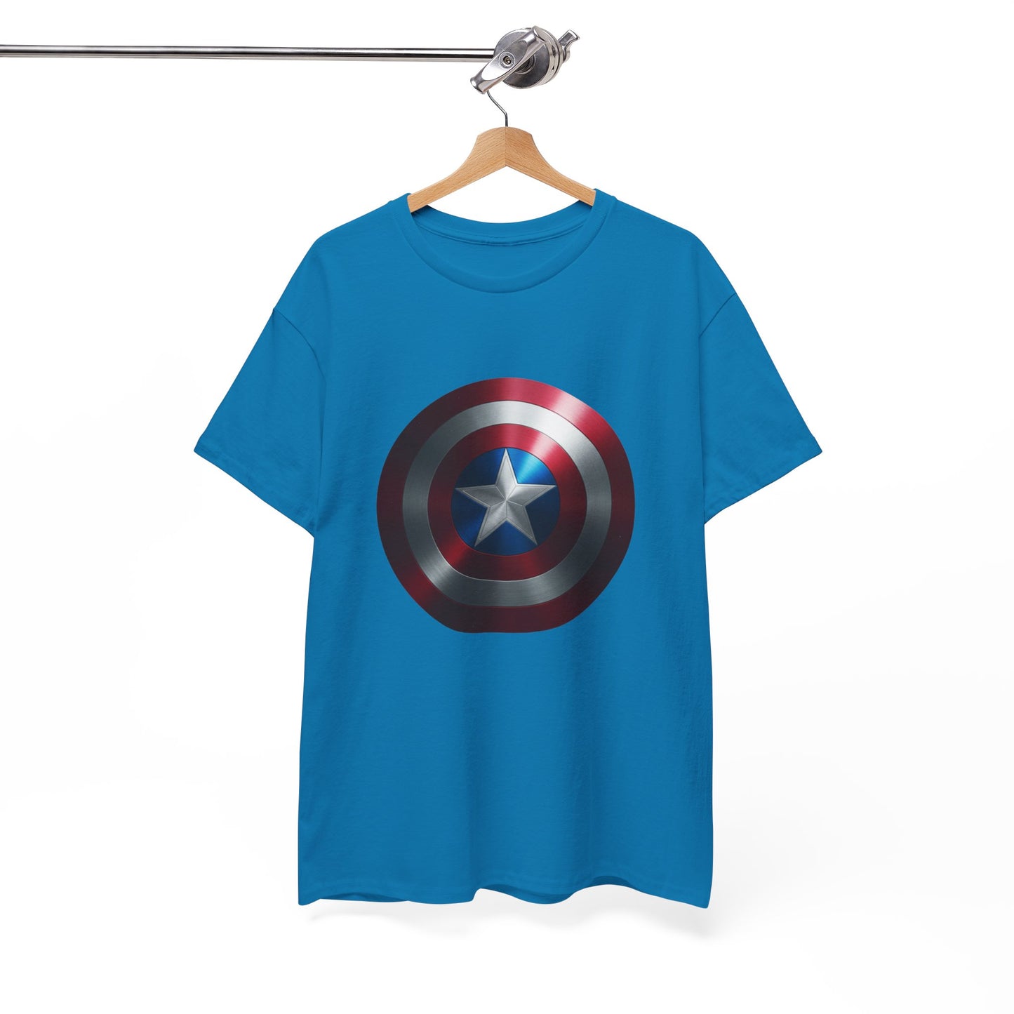 Patriotic Hero Shield Shirt – Star Emblem Graphic Tee – Super Soldier Gift – Comic Inspired Unisex Shirt – Cosplay Convention Top