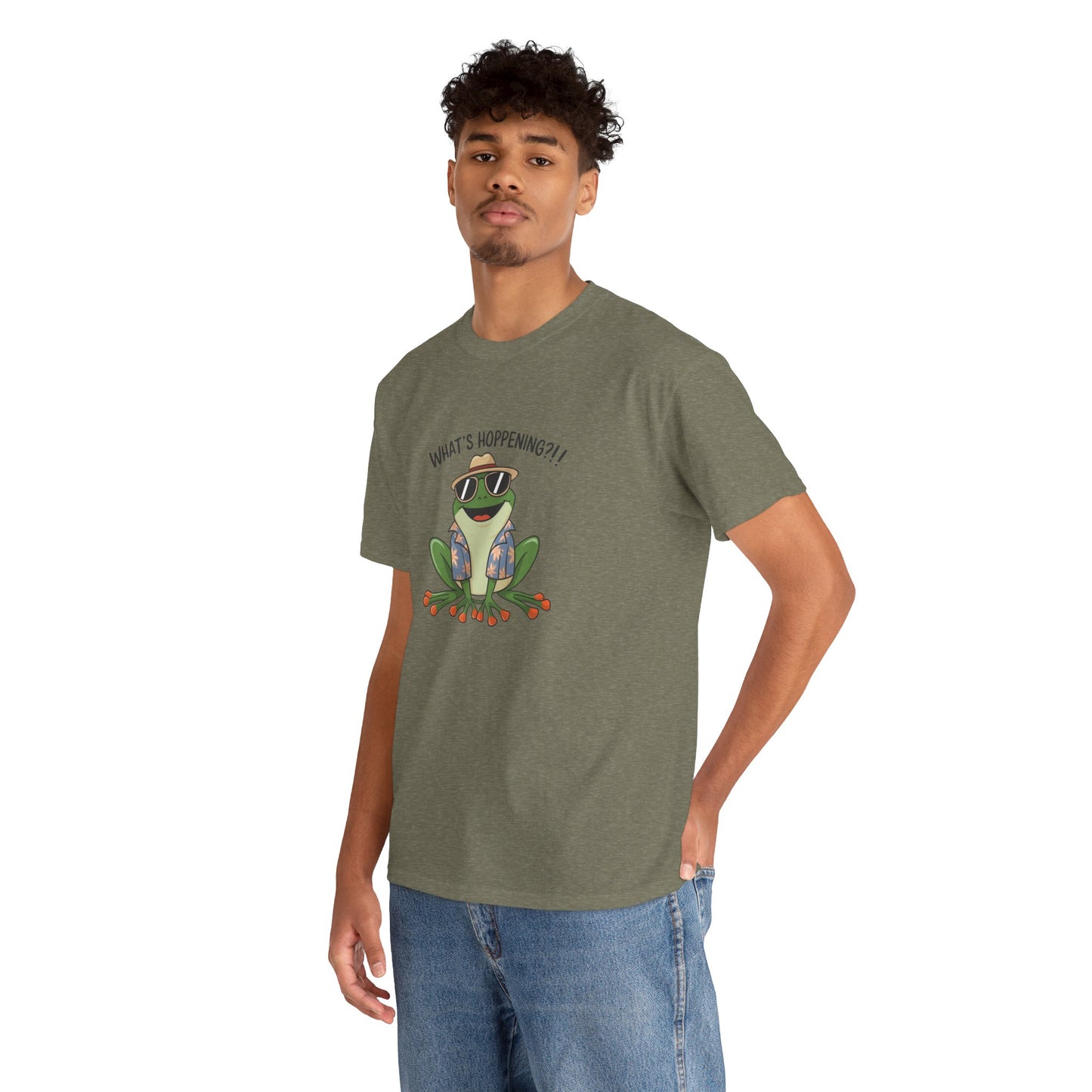 Funny Frog Shirt | What’s Hoppening T-Shirt | Cool Frog Graphic Tee | Amphibian Dad Joke Shirt | Cottagecore Animal Lover Gift