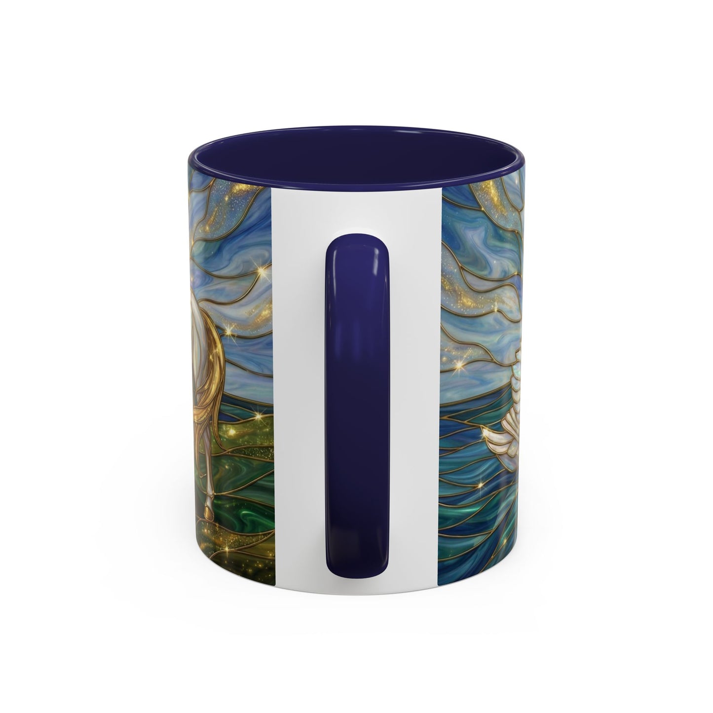 Swan And Horse Coffee Mug, Stained Glass Fantasy Art Mug, Elegant Animal Coffee Cup, Mythical Nature Gift, 11oz 15oz Ceramic Mug