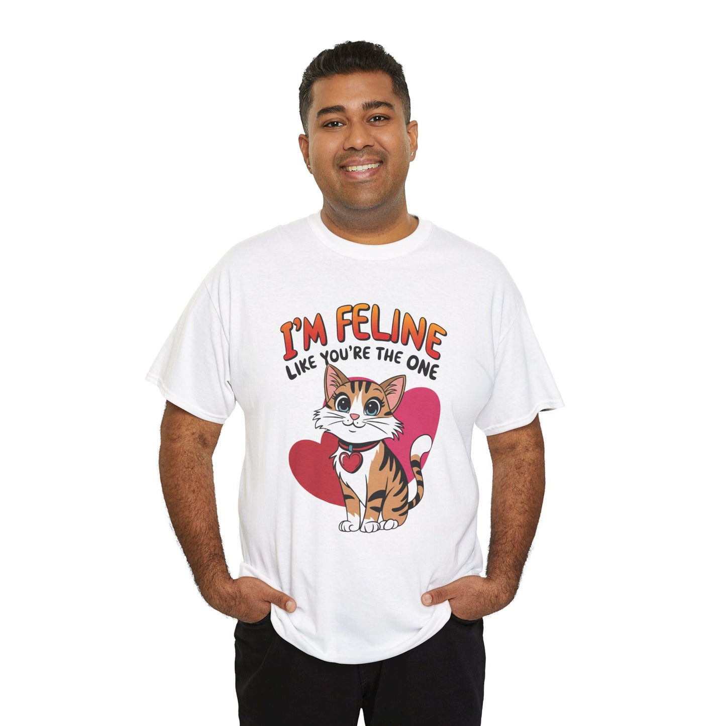 I’m Feline Like You’re The One Shirt, Cute Cat Valentine Tee, Funny Cat Love Graphic TShirt, Romantic Gift For Her Him, Cat Pun Shirt